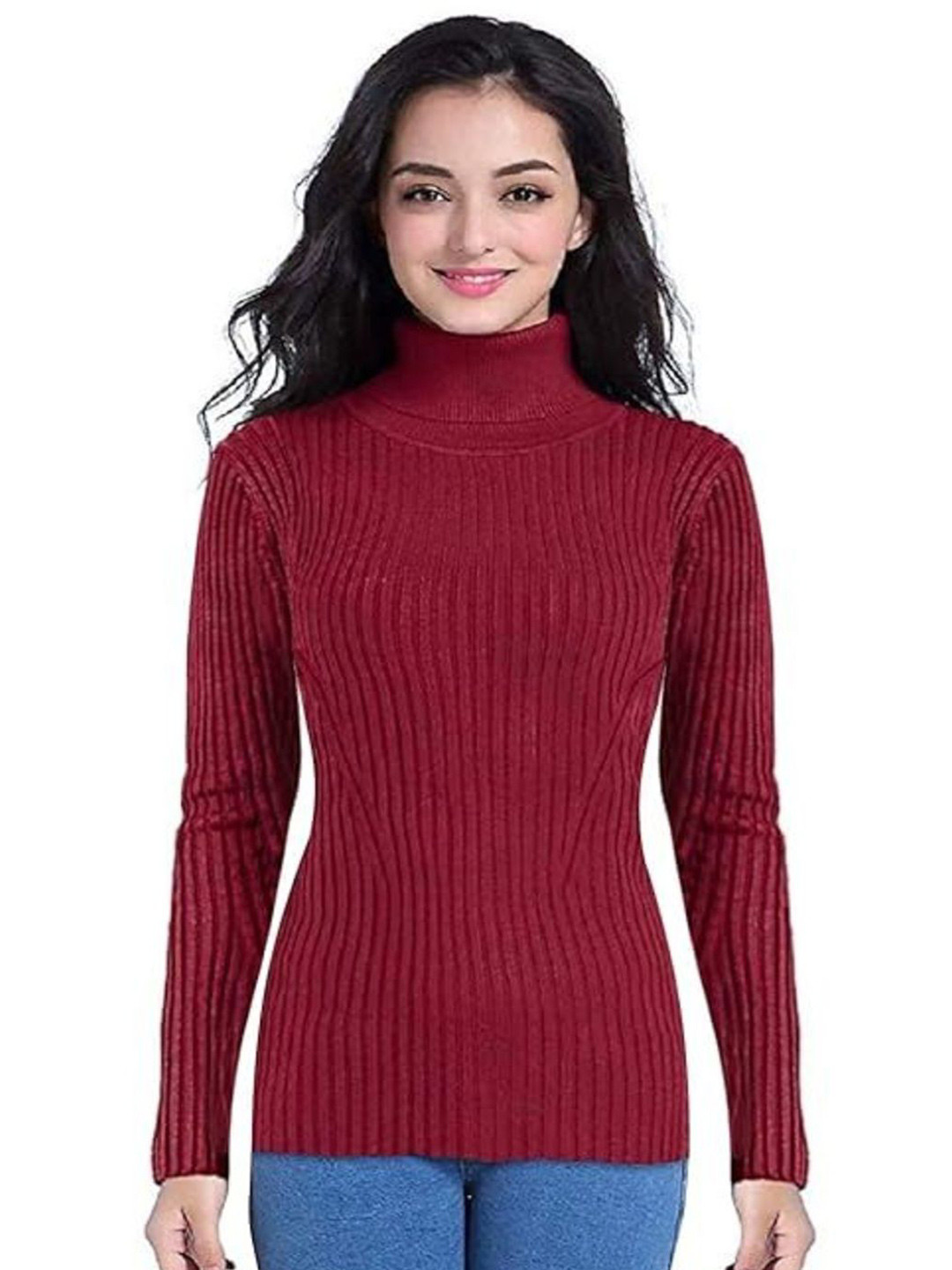 Aglobi Women Ribbed Woollen Pullover Sweaters