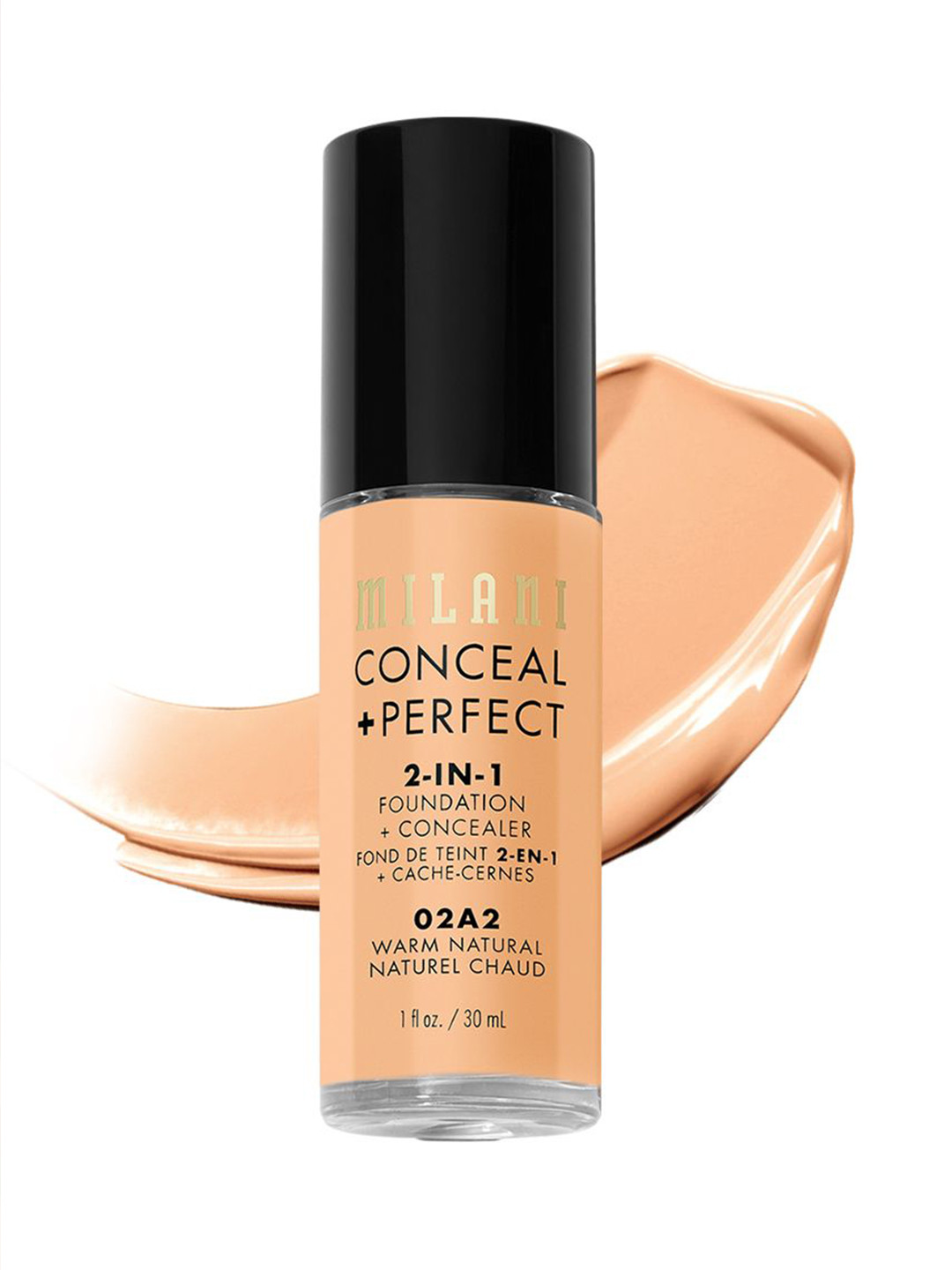 MILANI 2 In 1 Waterproof Foundation + Concealer- 30 ml- Warm Natural