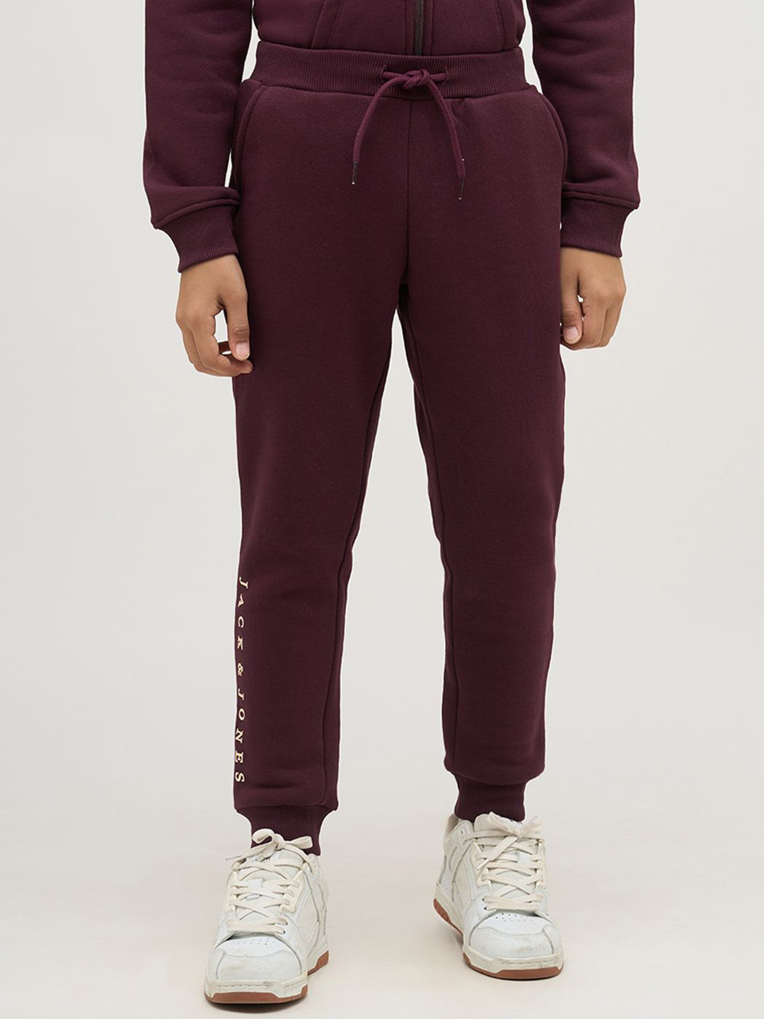 Jack & Jones Junior Boys Brand Logo Printed Relaxed-Fit Joggers