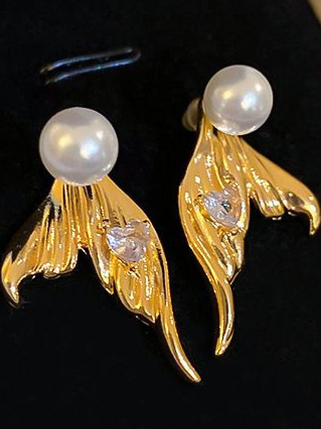 Stoln Pearls Beaded Fishtail Studs
