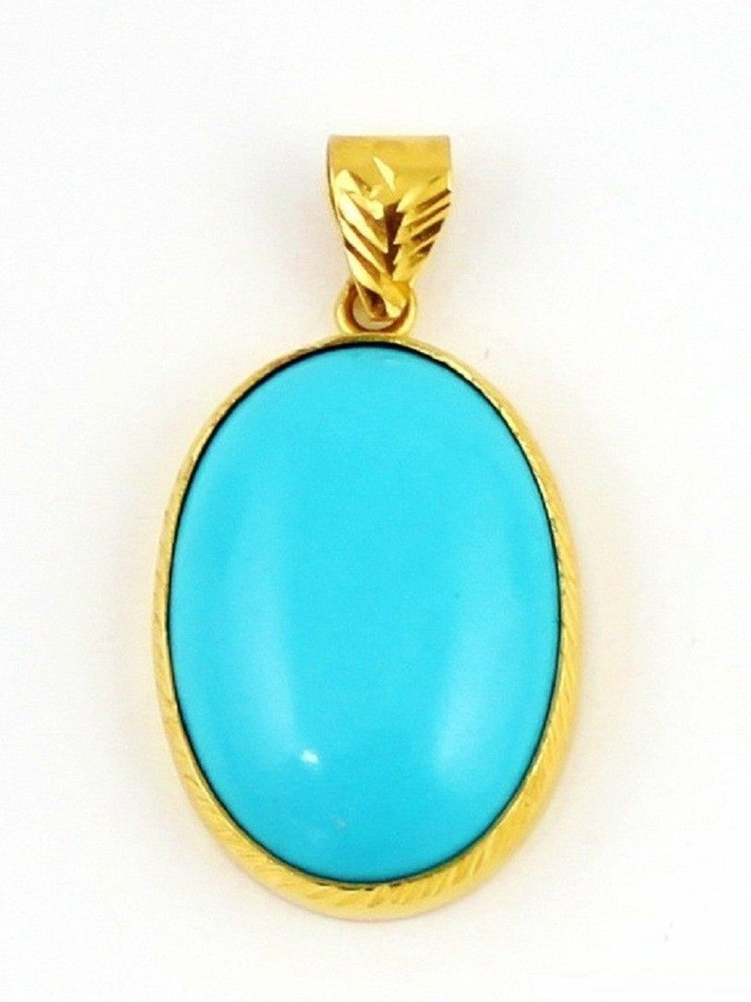 elitemart Gold-Plated Alloy Turquoise Pendant