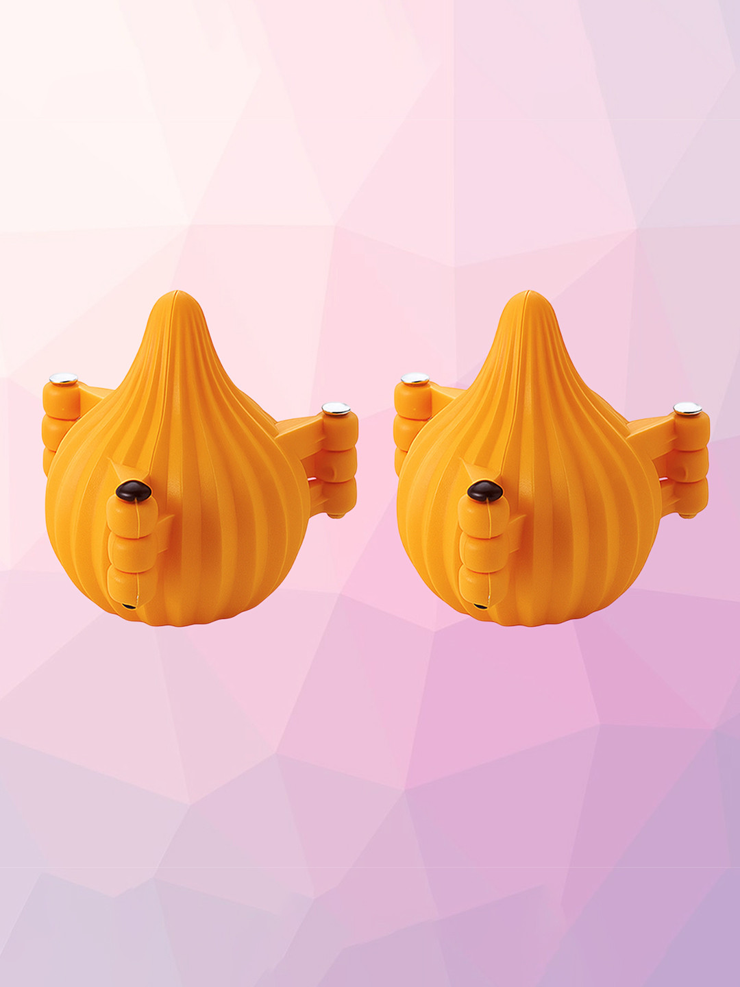 Aura Orange 2 Pieces Textured 3 Fold Modak Moulder