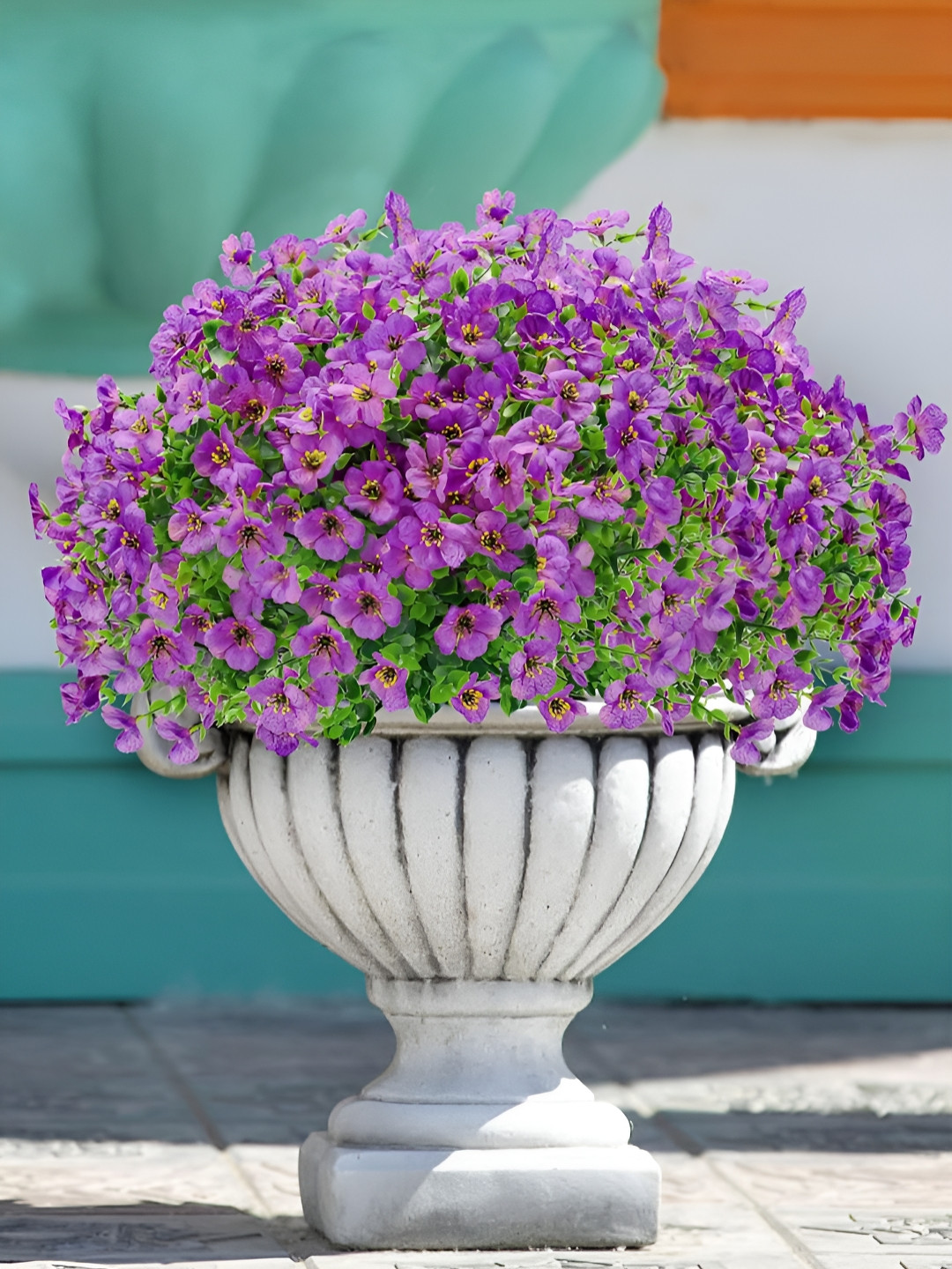 TIED RIBBONS Set of 5 Artificial Eucalyptus Flower Bunch for Vase