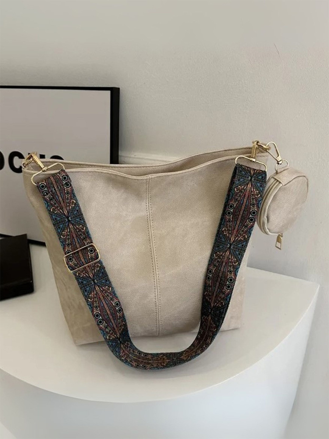 ITALISH Leather Shoulder Bag With Quilted