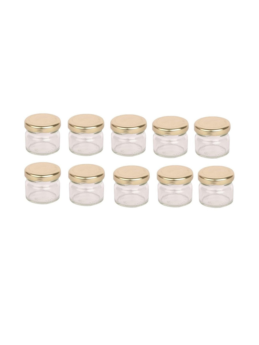 1ST TIME Transparent 10 Pieces Glass Dishwasher Safe Jar Containers-30 ml Each