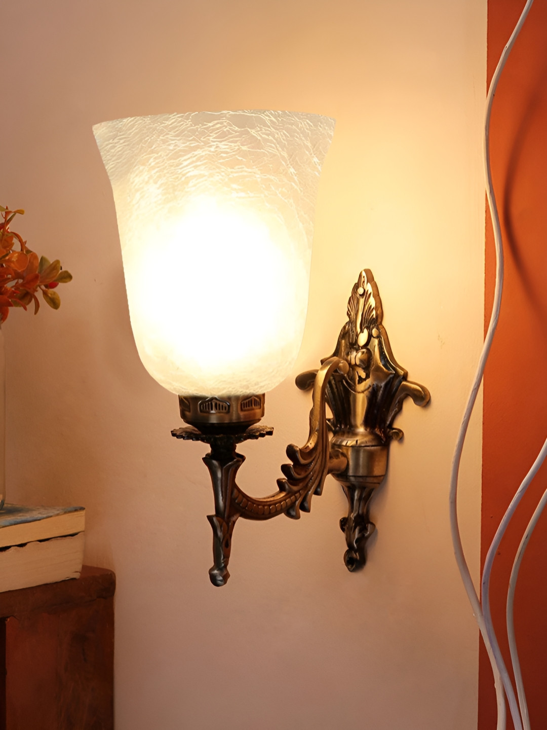 Aura Gold-Toned & White Wall Mounted Abstract Shaped Wall Lamp