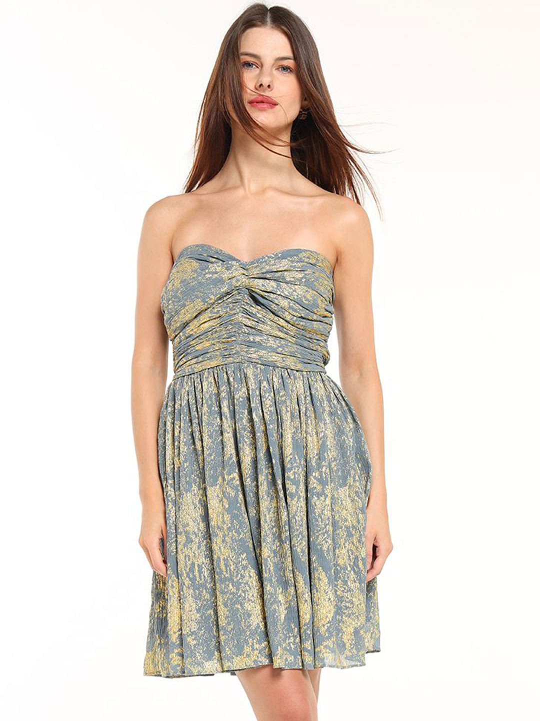 COVER STORY Gatsby Women Abstract Print Georgette Bandeau Mini Dress