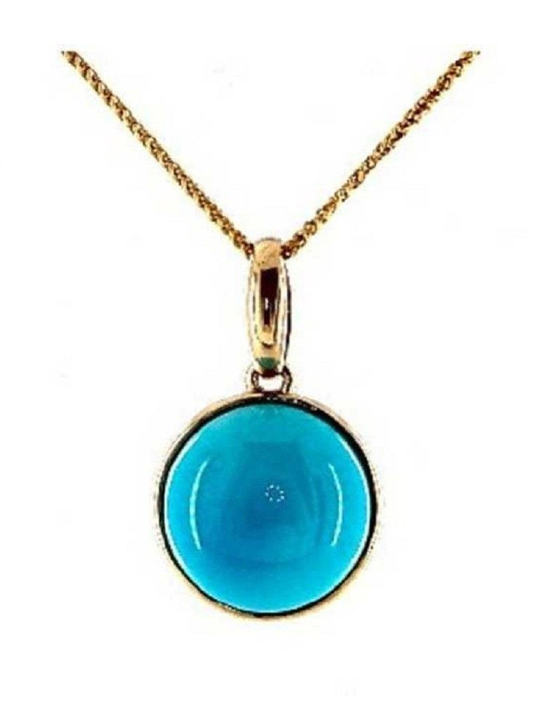 elitemart Gold-Plated Alloy Turquoise Pendant