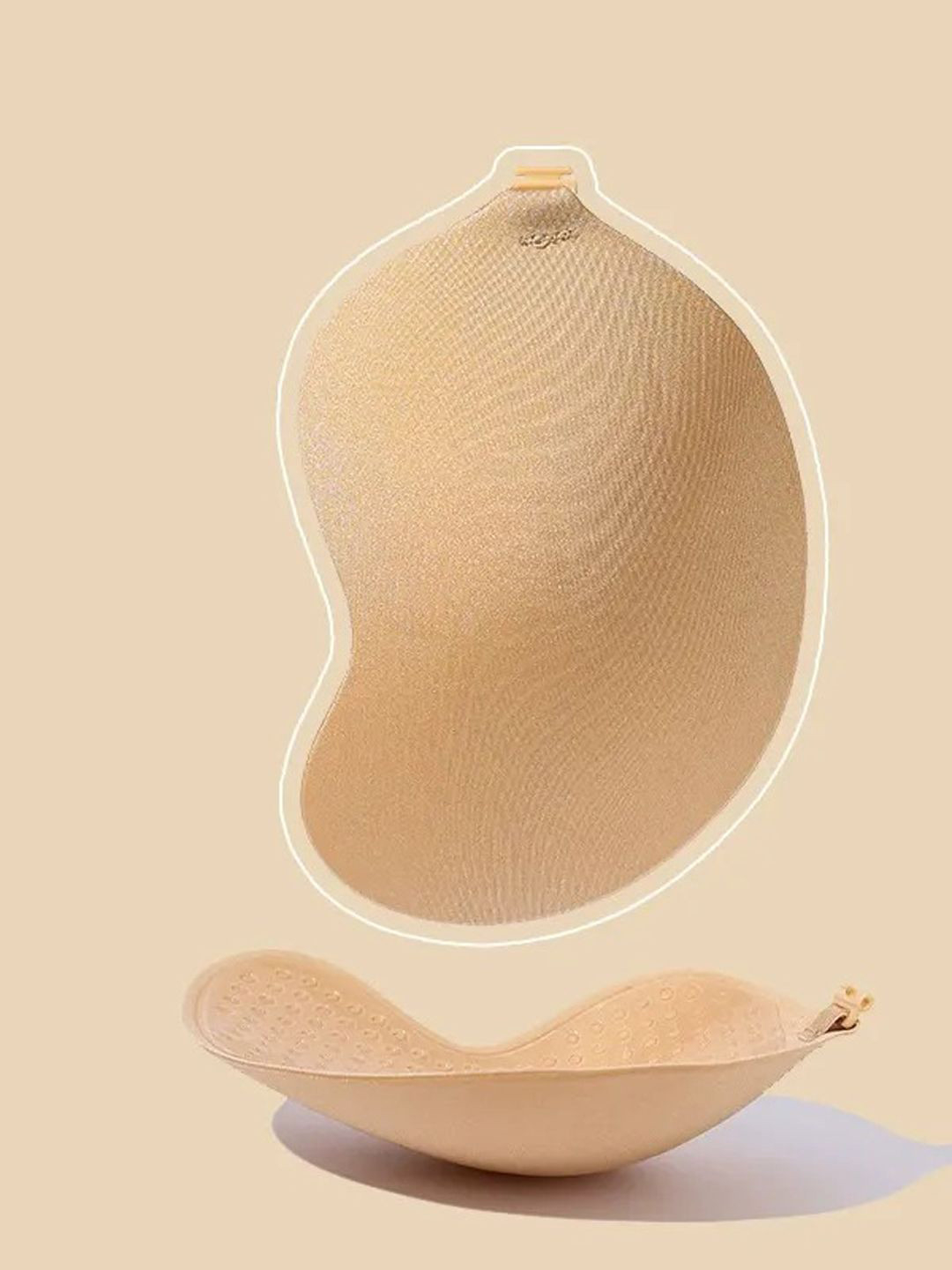 FIMBUL Mango Shape Strapless Invisible Sticky Bra with Front Closure