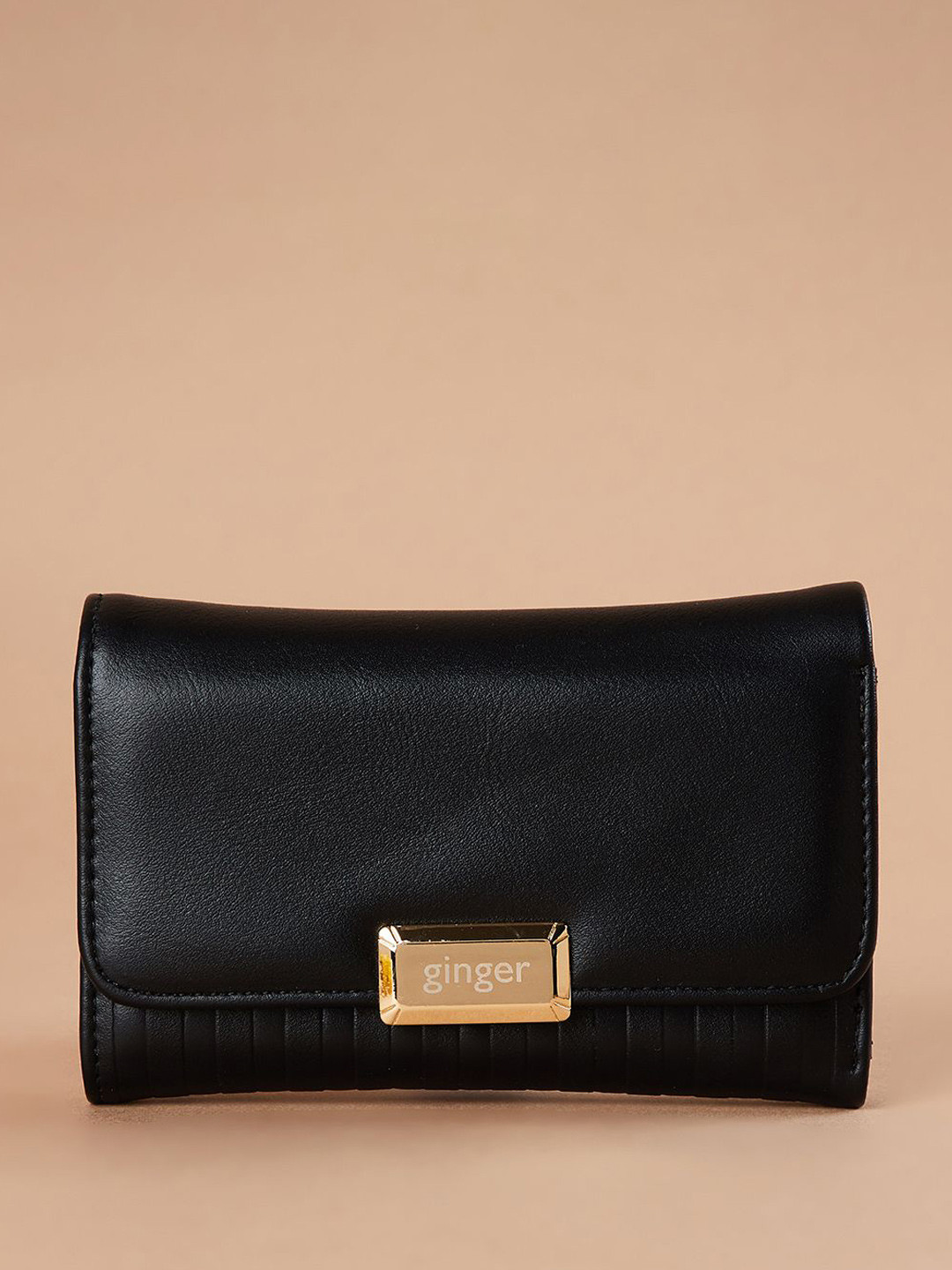 Ginger by Lifestyle Women Brand Logo Textured Two Fold Wallet