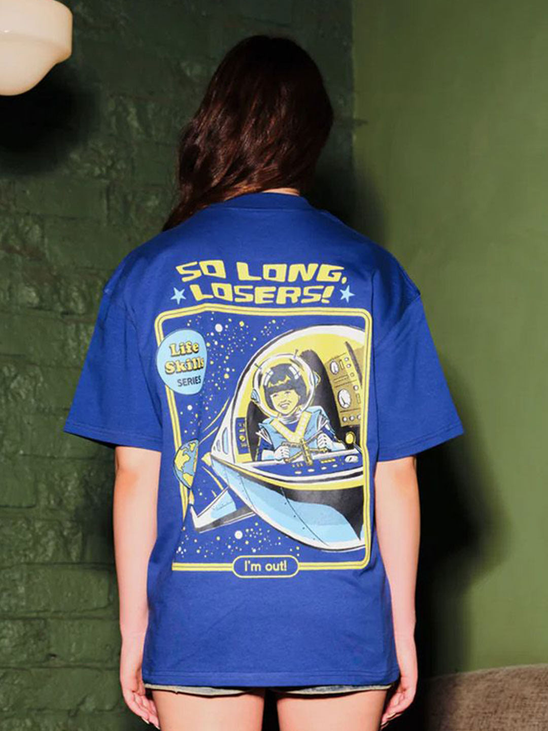 Bonkers Corner Oversized I'm Out Printed Cotton T-Shirt