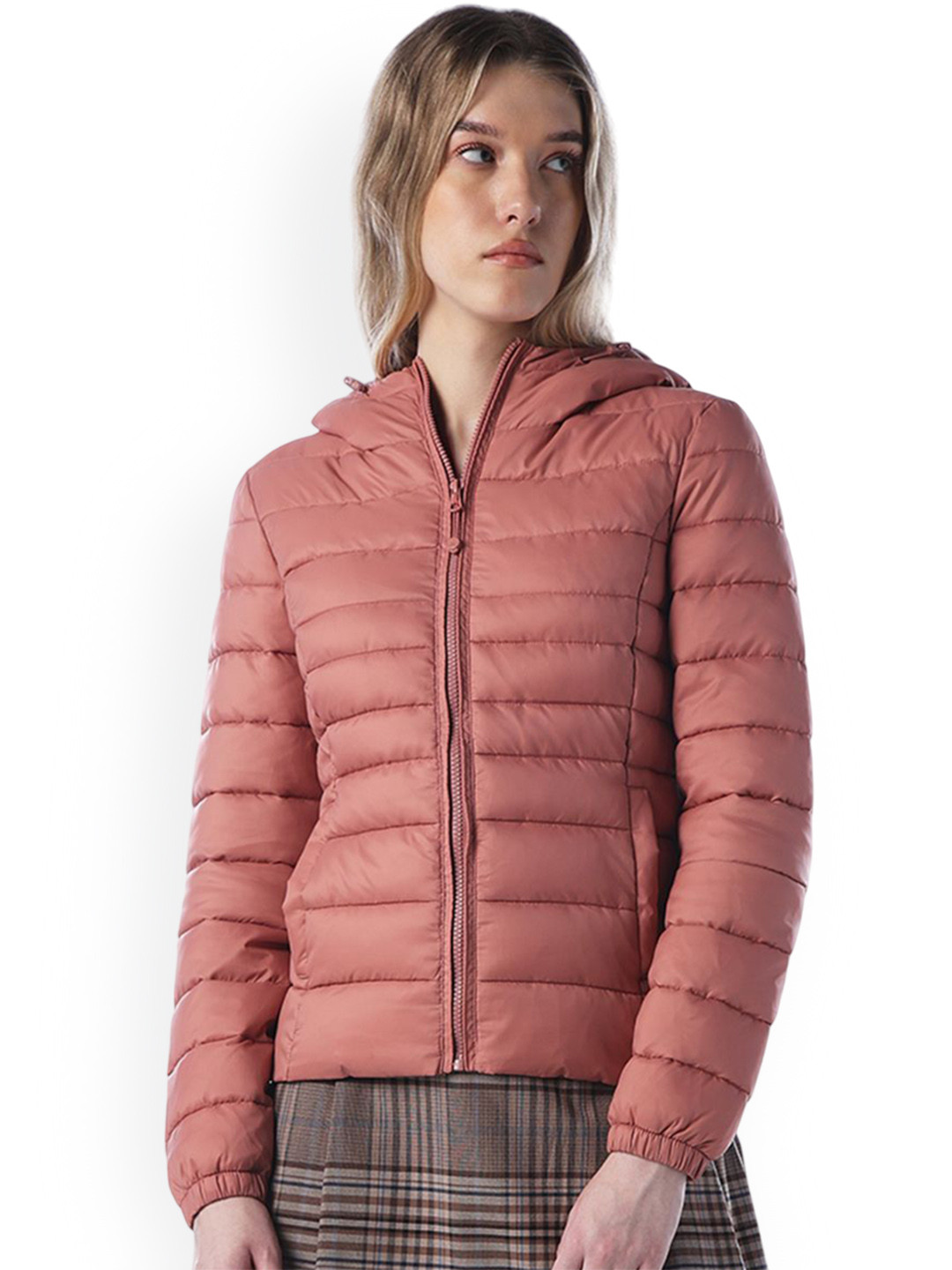 ONLY Hooded Puffer Jacket With Faux Fur Trim