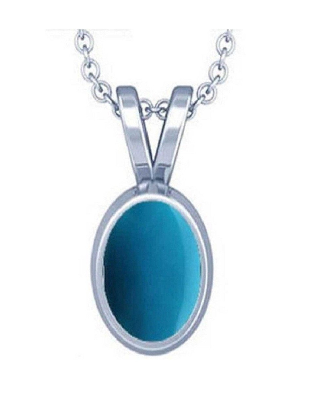 elitemart Silver-Plated Turquoise Pendant