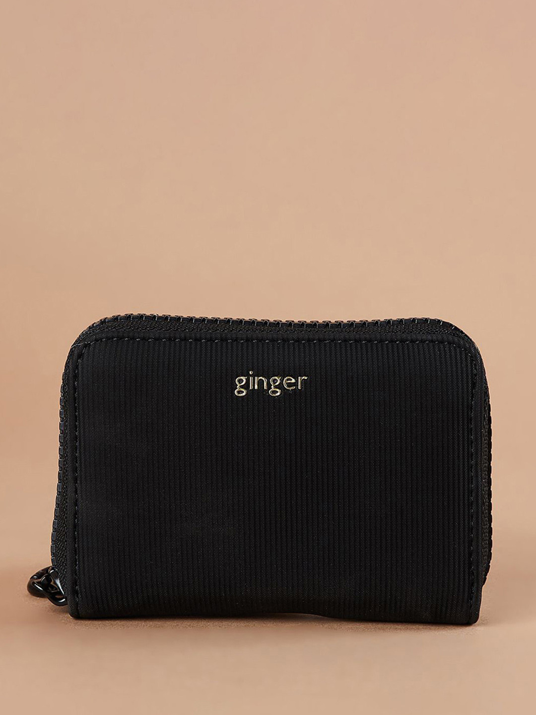Ginger by Lifestyle Women Brand Logo Self Design Zip Around Wallet