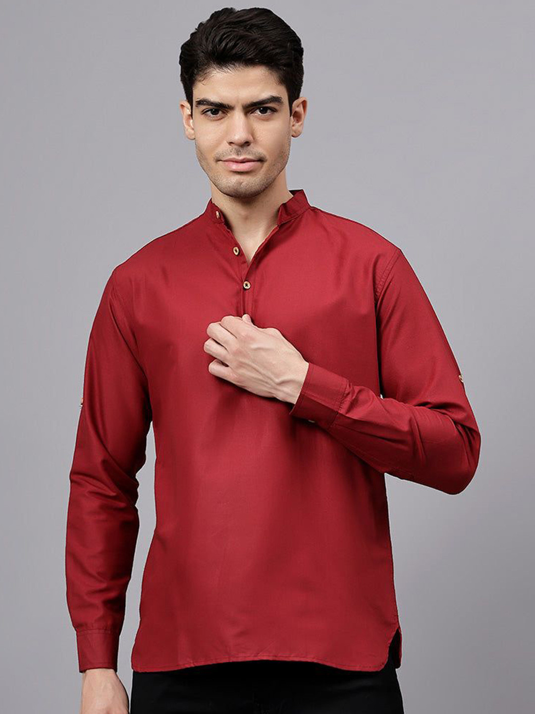 Yansh Creation Men Solid Daily Cotton Straight Kurta