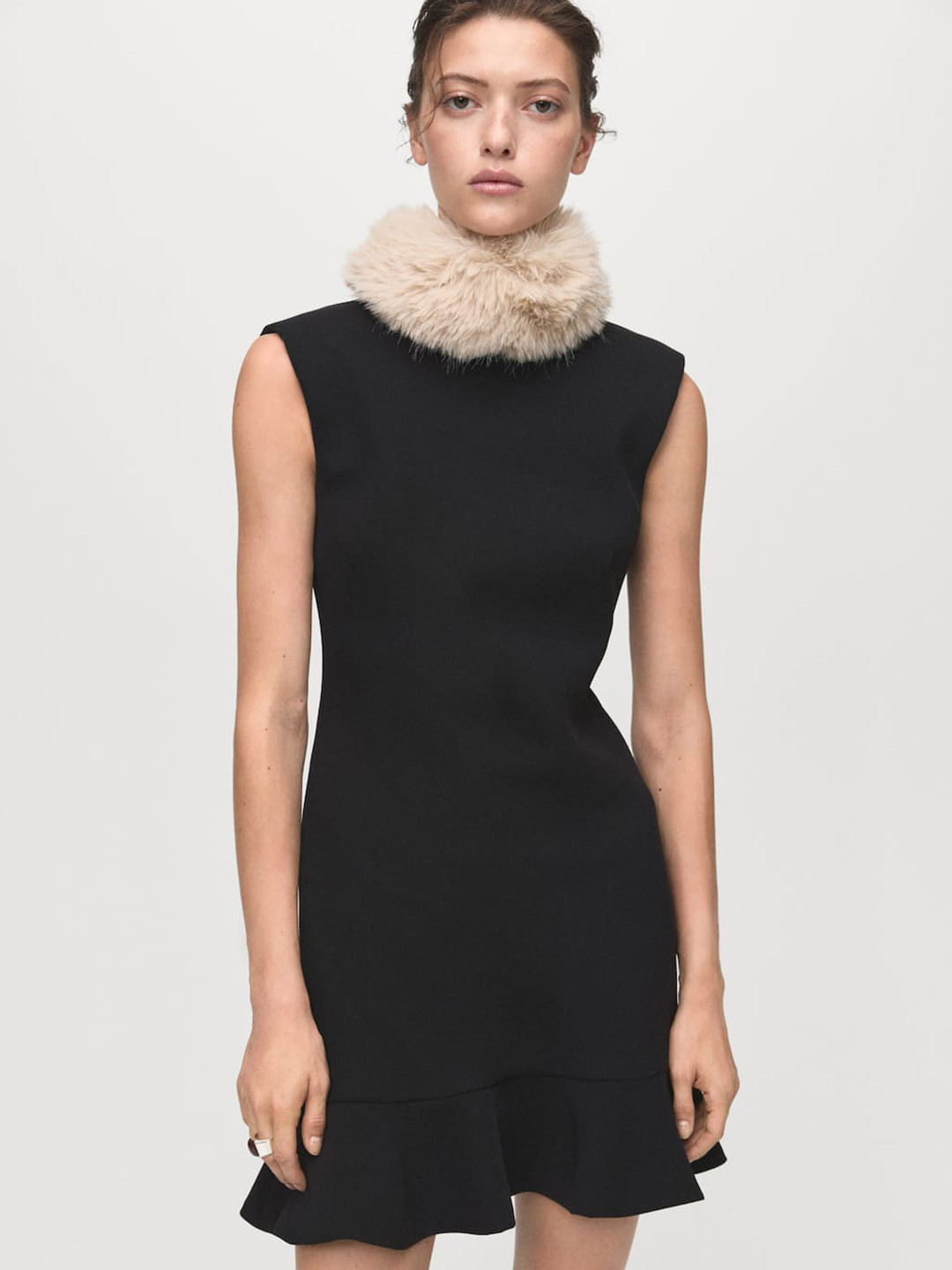 MANGO Drop-Waist Mini Dress With Ruffle