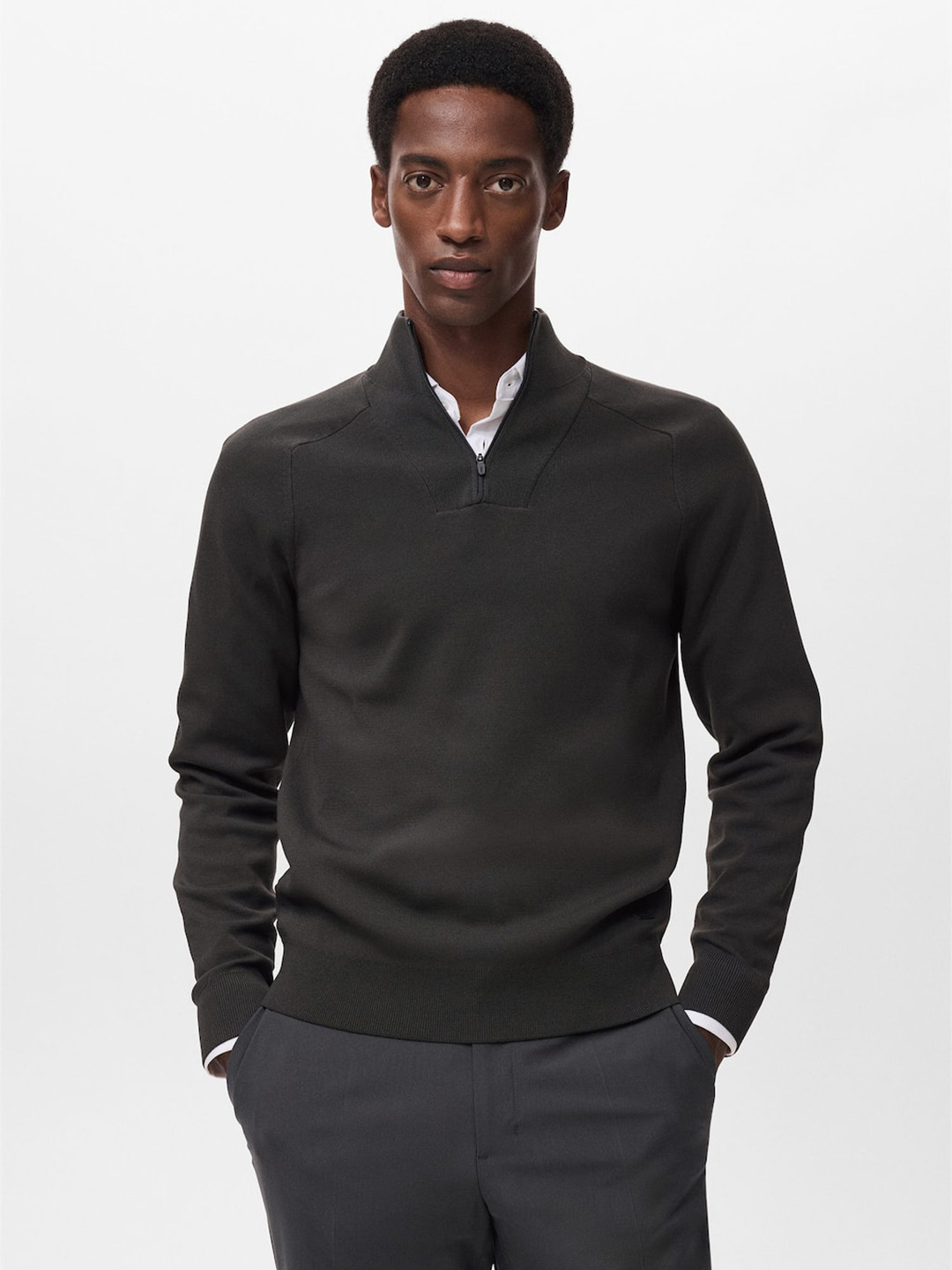 MANGO MAN Striped Pullover Sweater