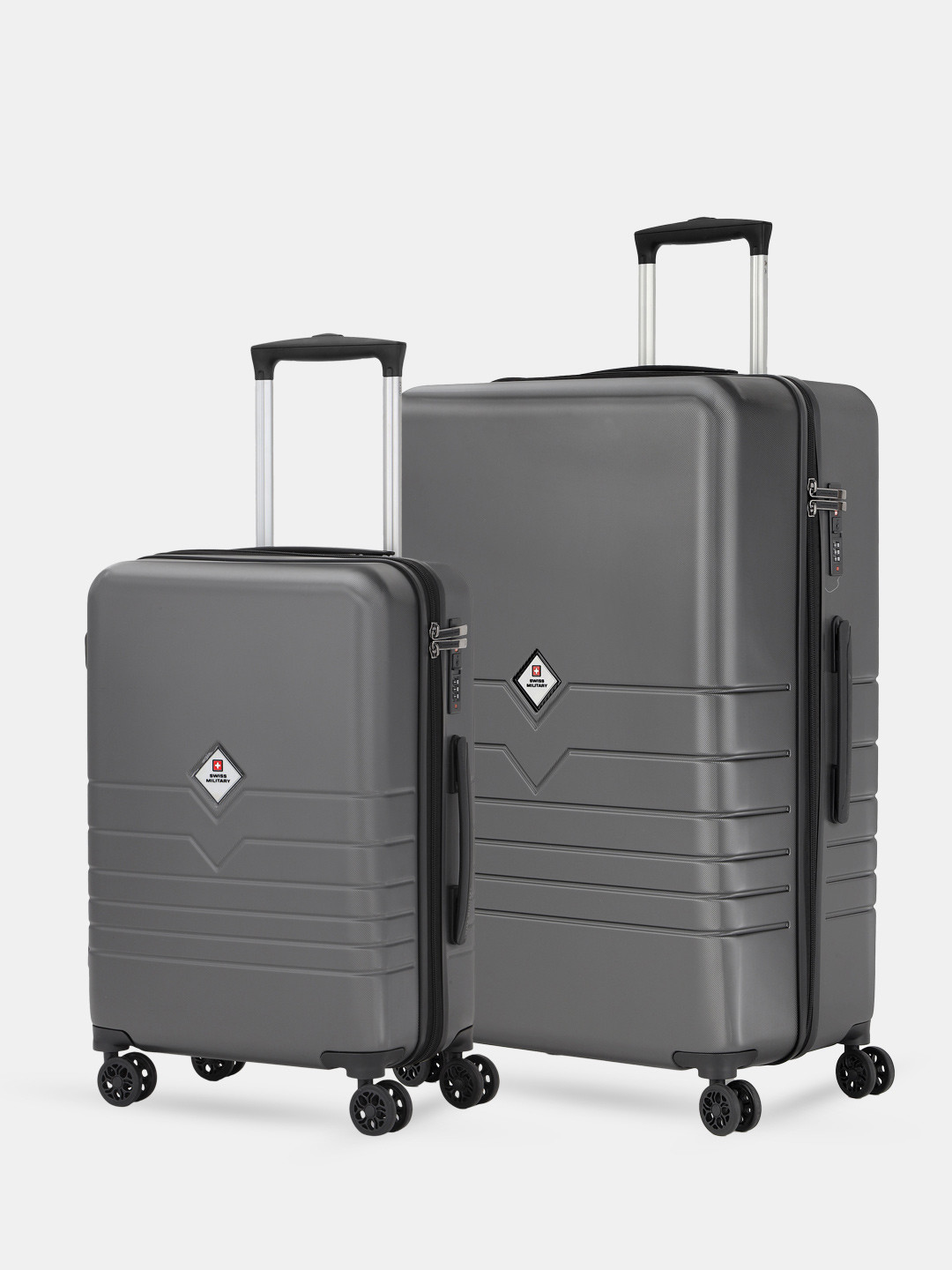 SWISS MILITARY Arctic Unisex Set of 2 Arctic Textured Hard Sided Trolley Bags