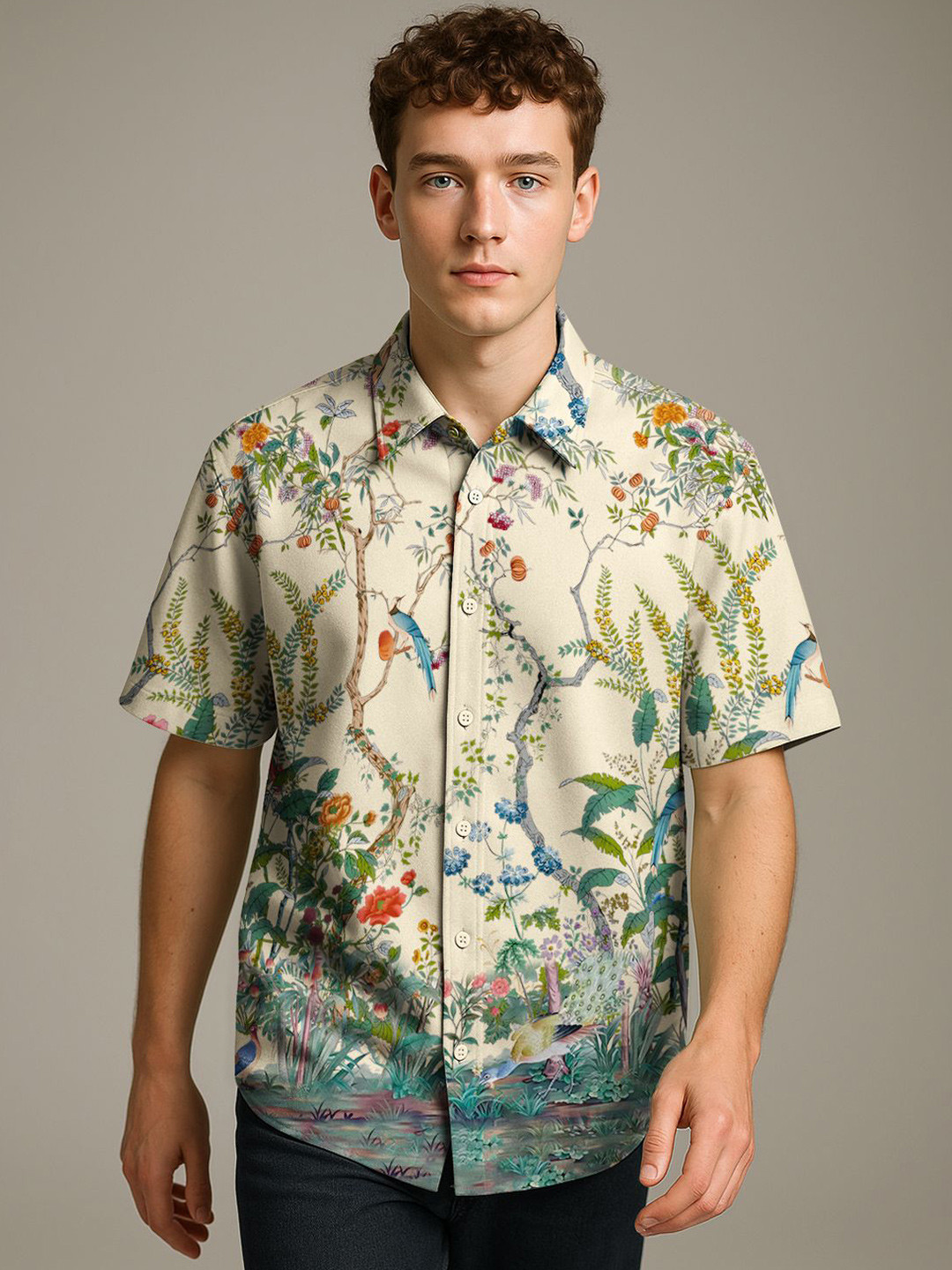 BULLMER Men Floral Printed Shirts