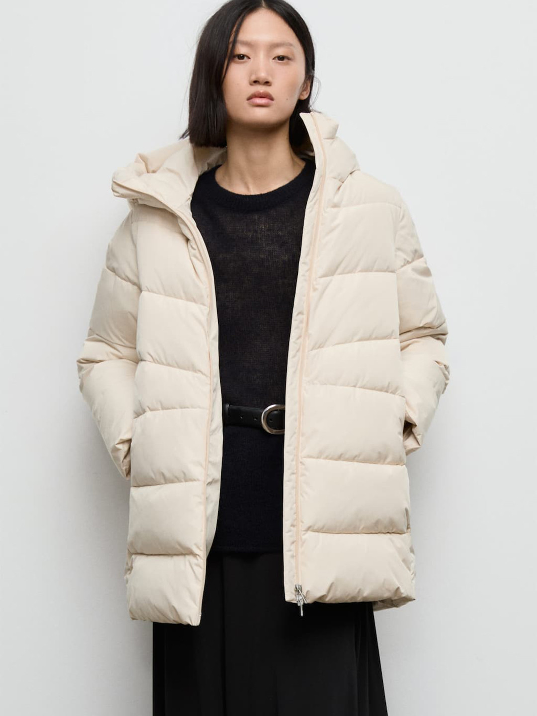 MANGO Water Resistant Hooded Puffer Jacket