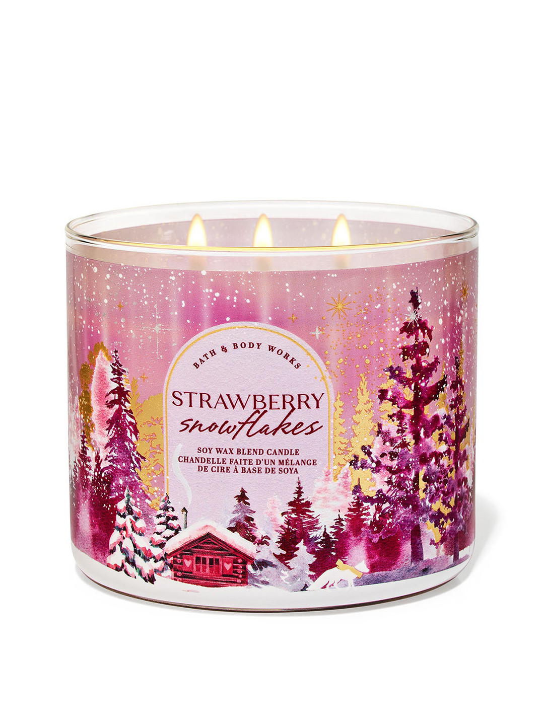 Bath & Body Works Strawberry Snowflakes Soy Wax Blend 3-Wick Candle - 411 g