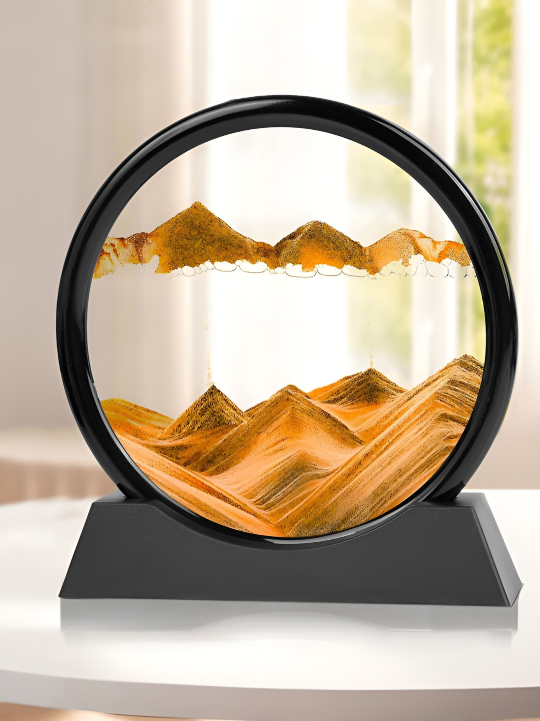 TIED RIBBONS Moving Sand 3D Deep Sea Art Picture with Stand Showpiece