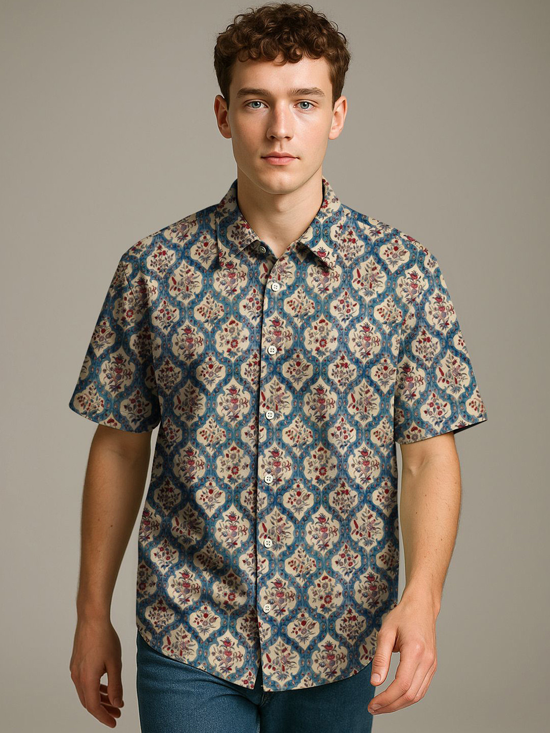 BULLMER Men Ethnic Motifs Printed Shirts