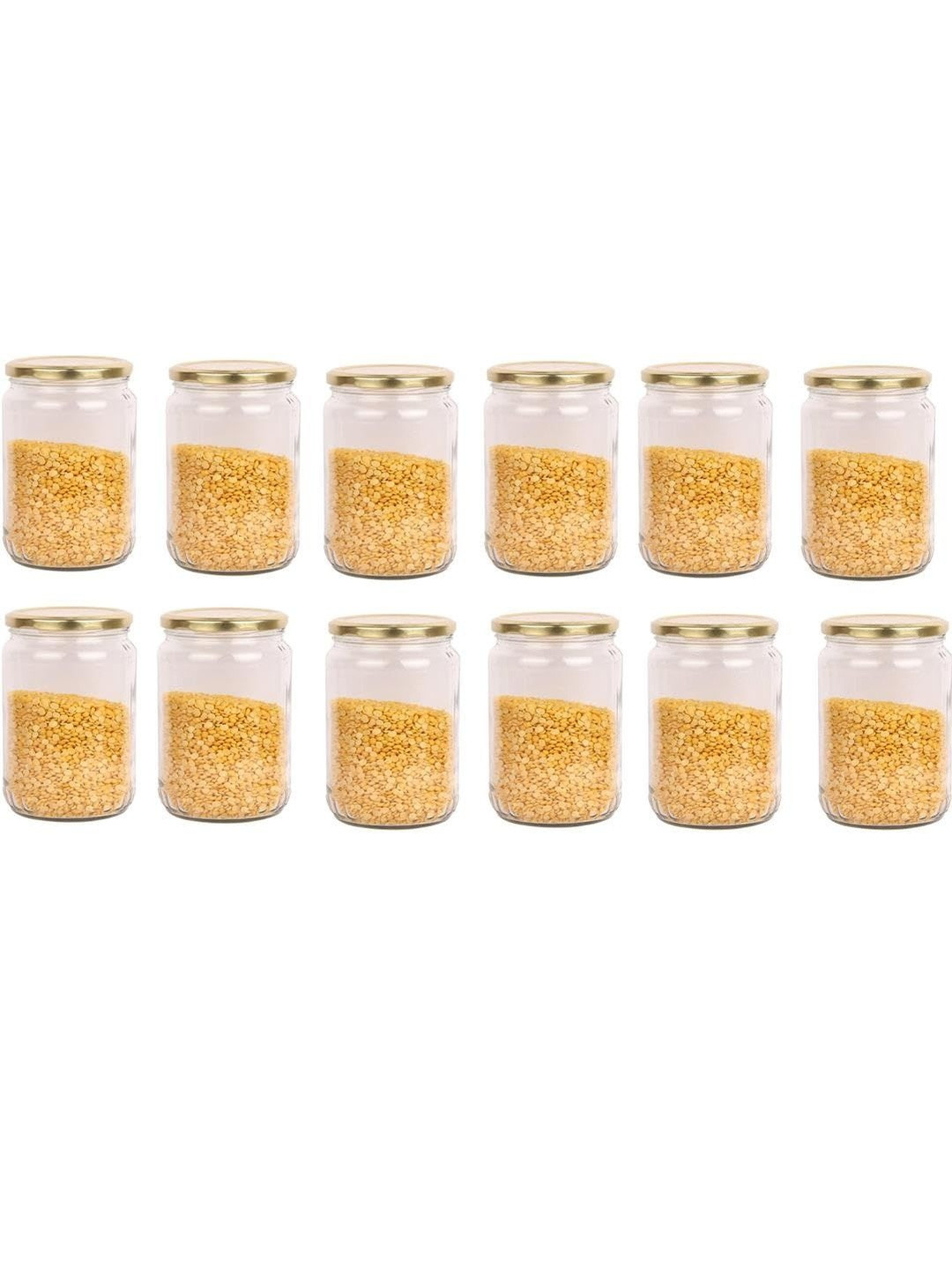 1ST TIME Transparent 12 Pices Round Glass Dishwasher Safe Jars