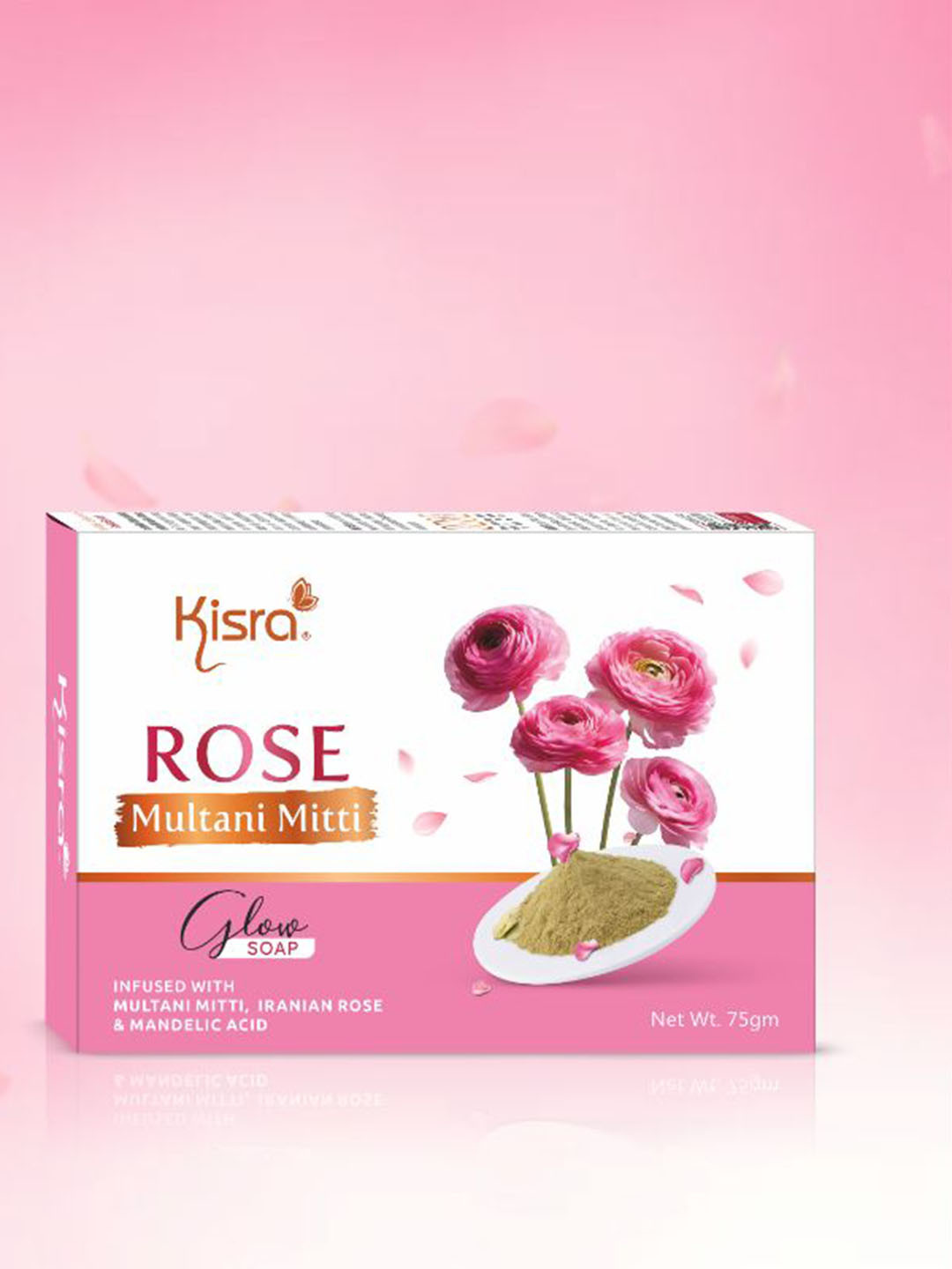 KISRA Set Of 2 Rose Multani Mitti Oil Control Soap - 75 g Each