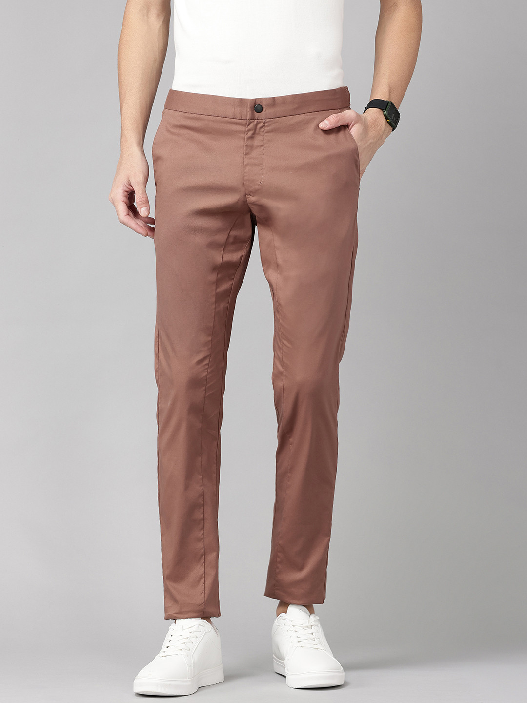 Blackberrys Men Skinny Fit Chinos Trousers With Drawstring Closure