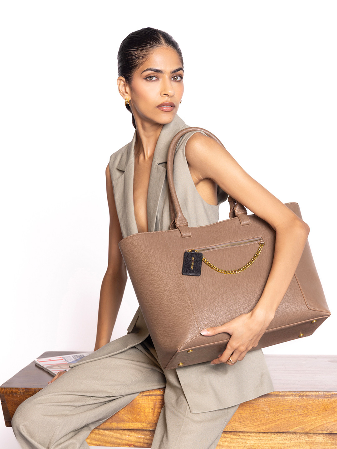 MIRAGGIO PU Structured Tote Bag