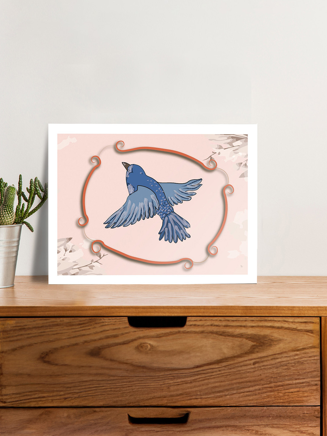 nestroots Pink & Blue Wings Petals Canvas Wall Art