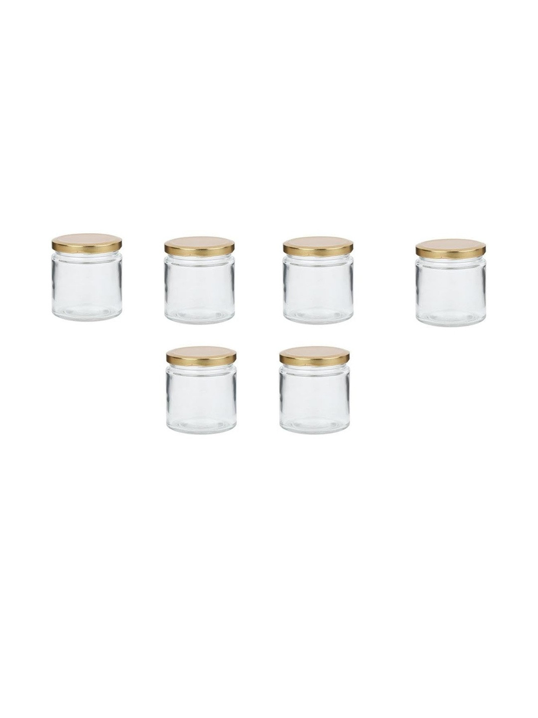 1ST TIME Transparent 6 Pieces Glass Dishwasher Safe Jar Containers-50 ml Each
