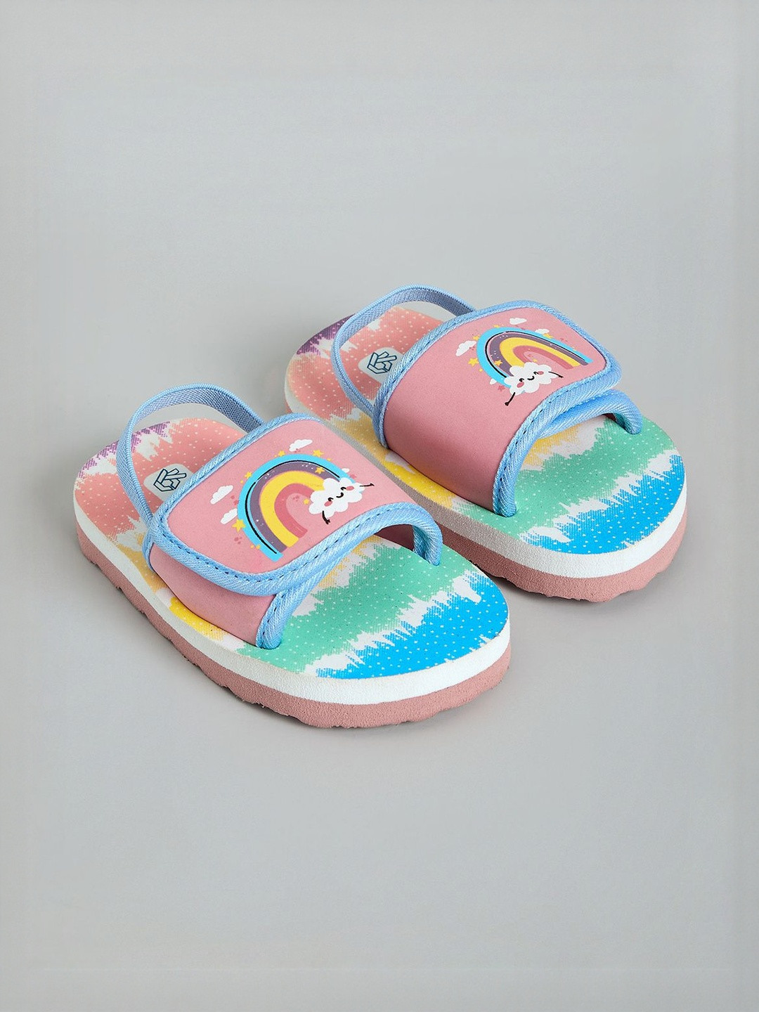 Hopscotch Kids Unisex Rainbow Cloud Casual Flip Flops
