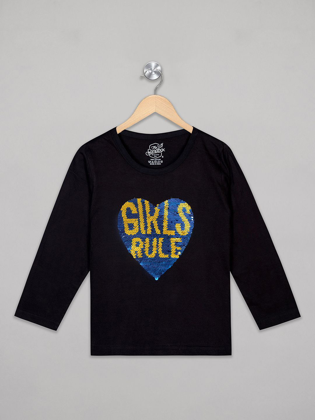 The Sandbox Clothing Co. Girls Typography Printed Round Neck Cotton T-shirt