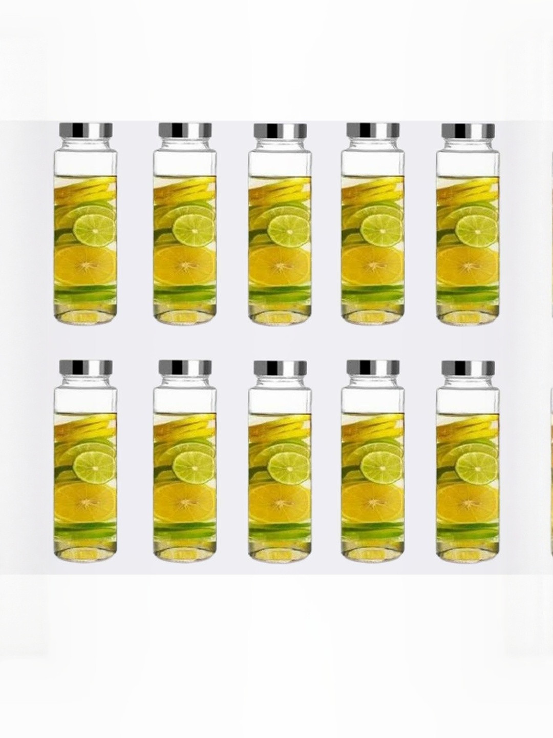 1ST TIME Transparent 10 Pieces Glass Dishwasher Safe Jar Containers-750 ml Each