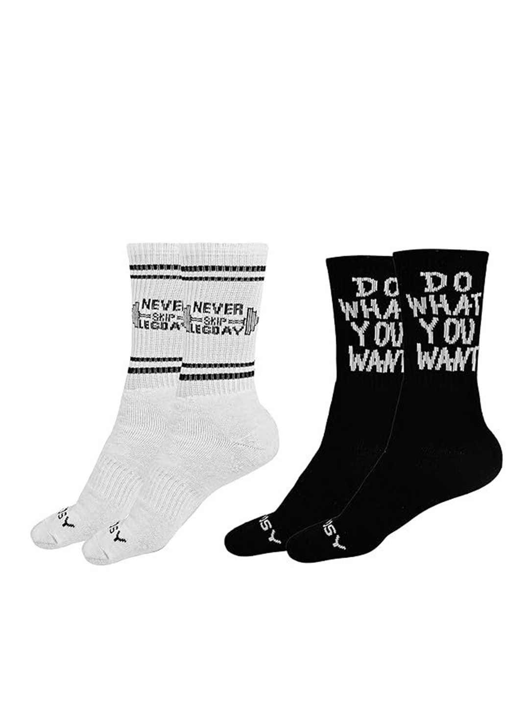 TENDSY Unisex Pack of 2 Patterned Calf-Length Socks