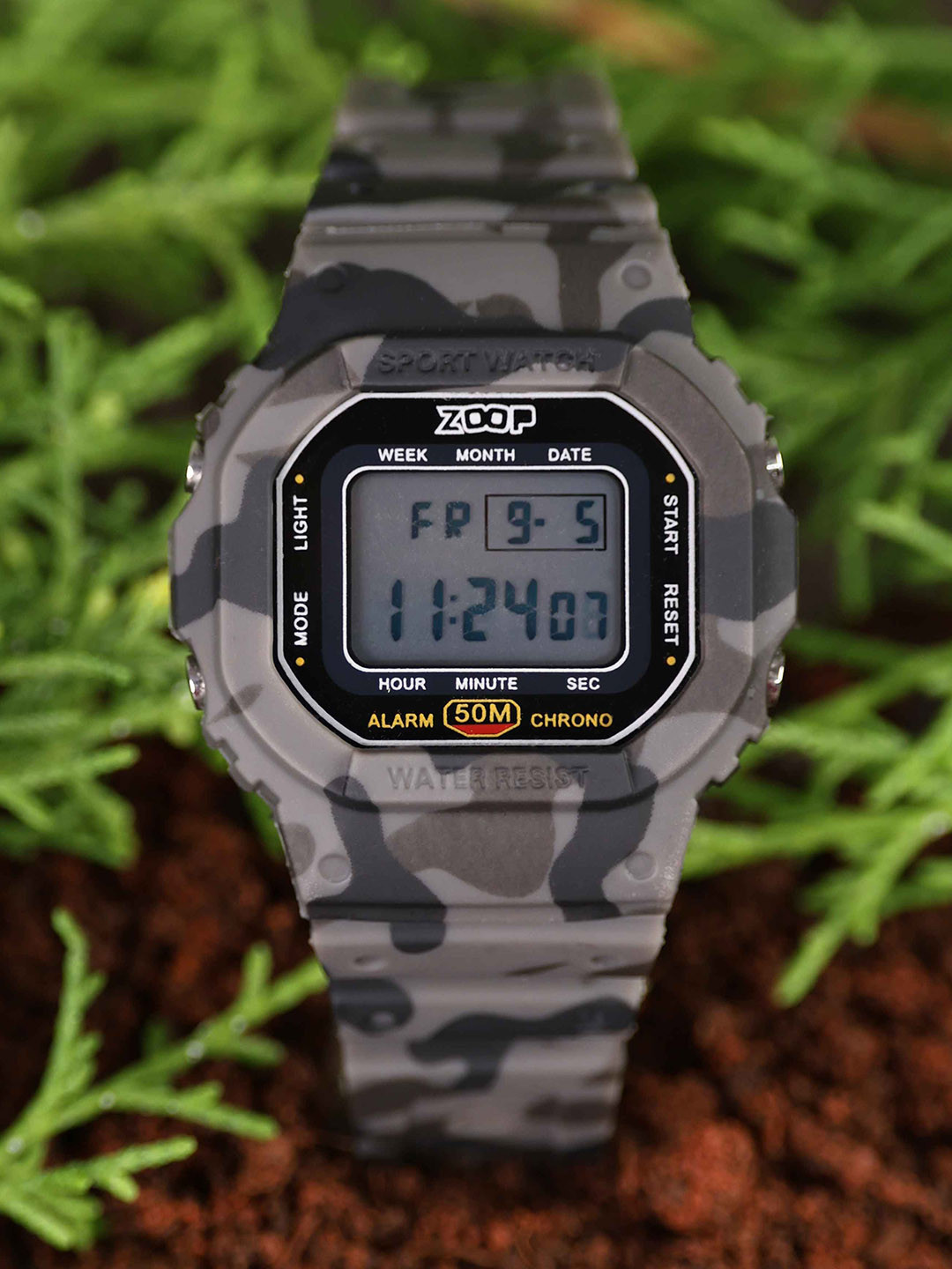Zoop Camo Digi Quartz Grey Shaped Dial Kid's Watch - 16052PP02