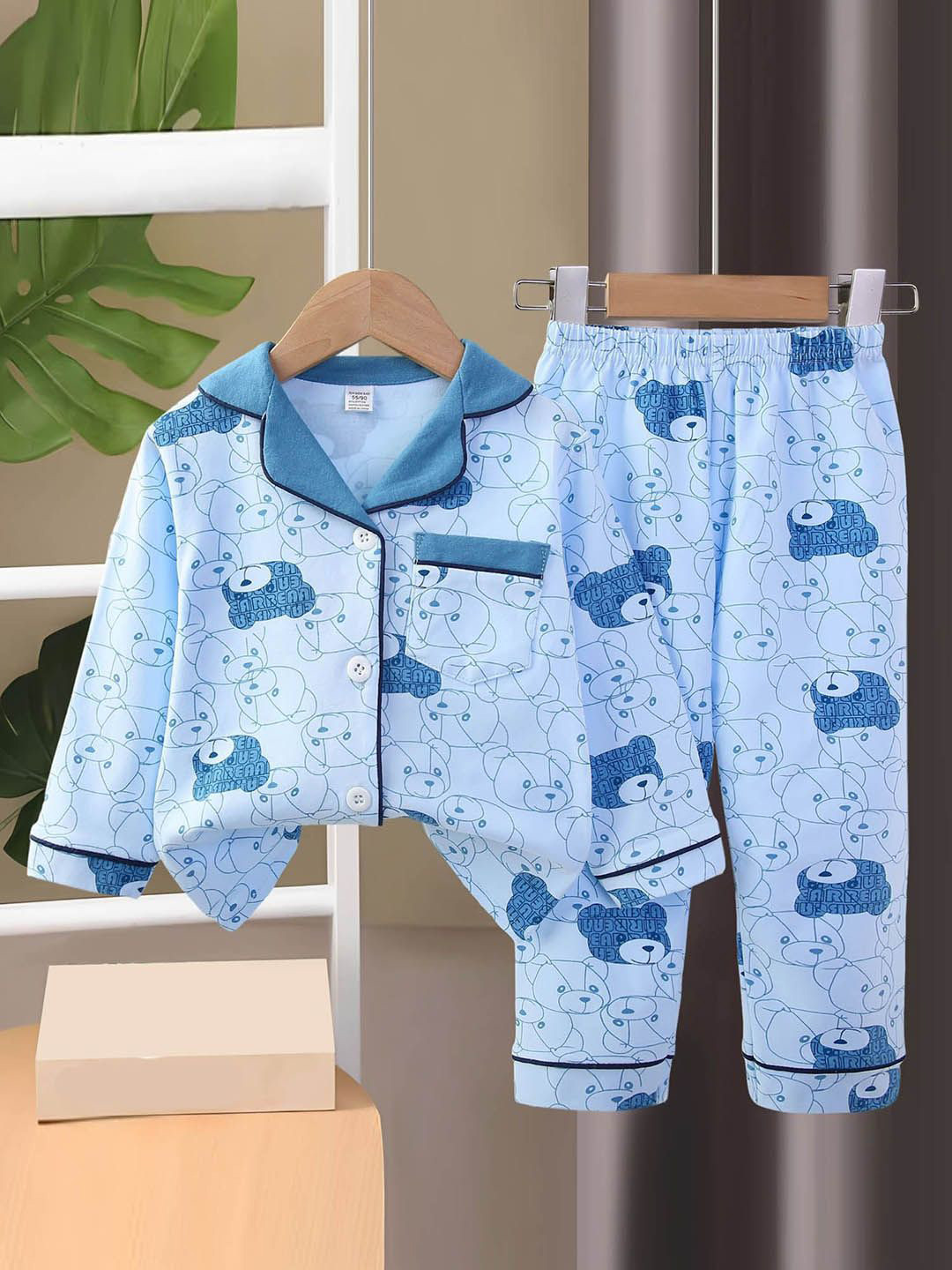 Little Surprise Box LLP Kids Printed Shirt & Pyjama Night suit