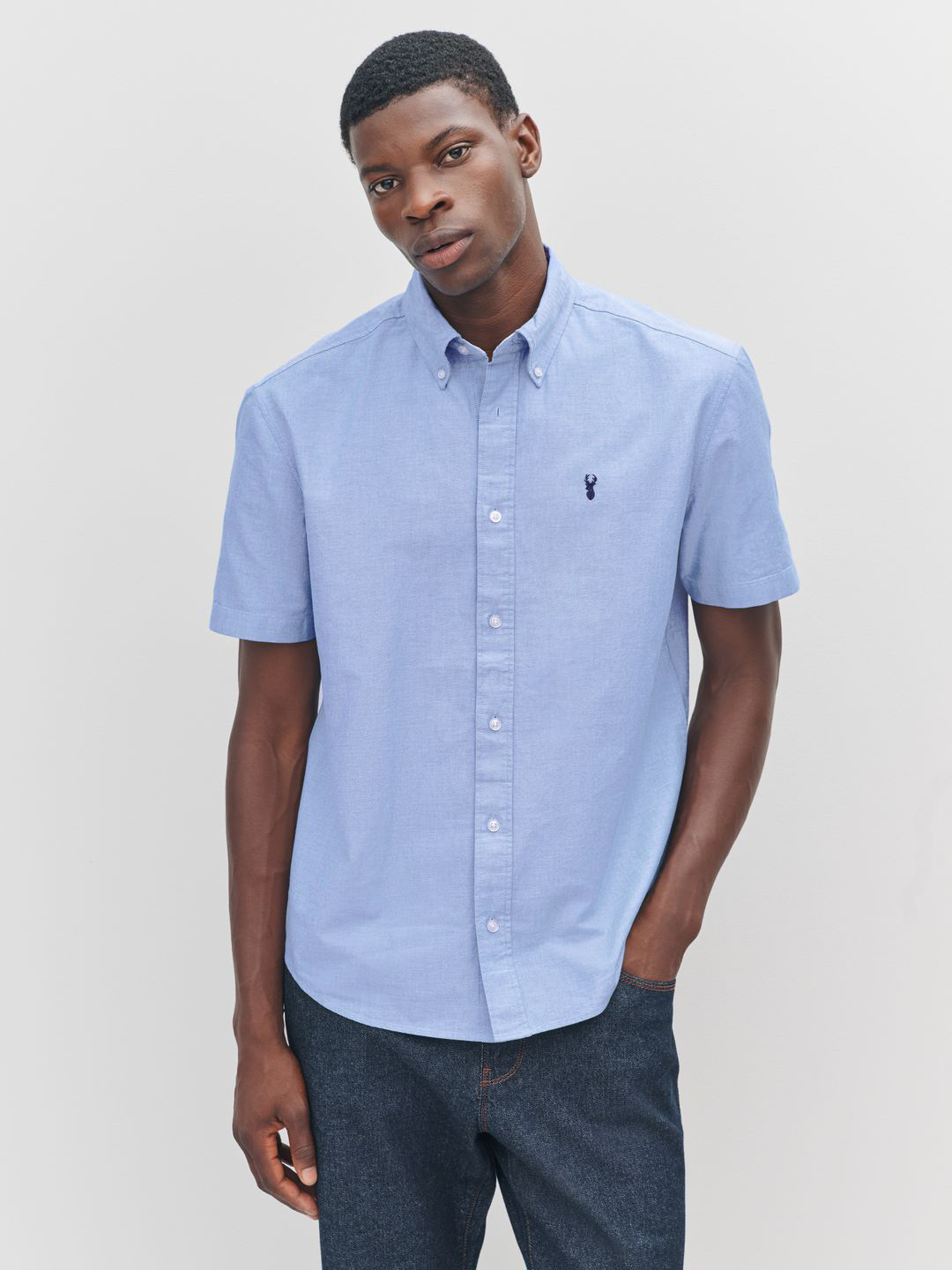 NEXT Oxford Weave Pure Cotton Button-Down Collar Casual Shirt