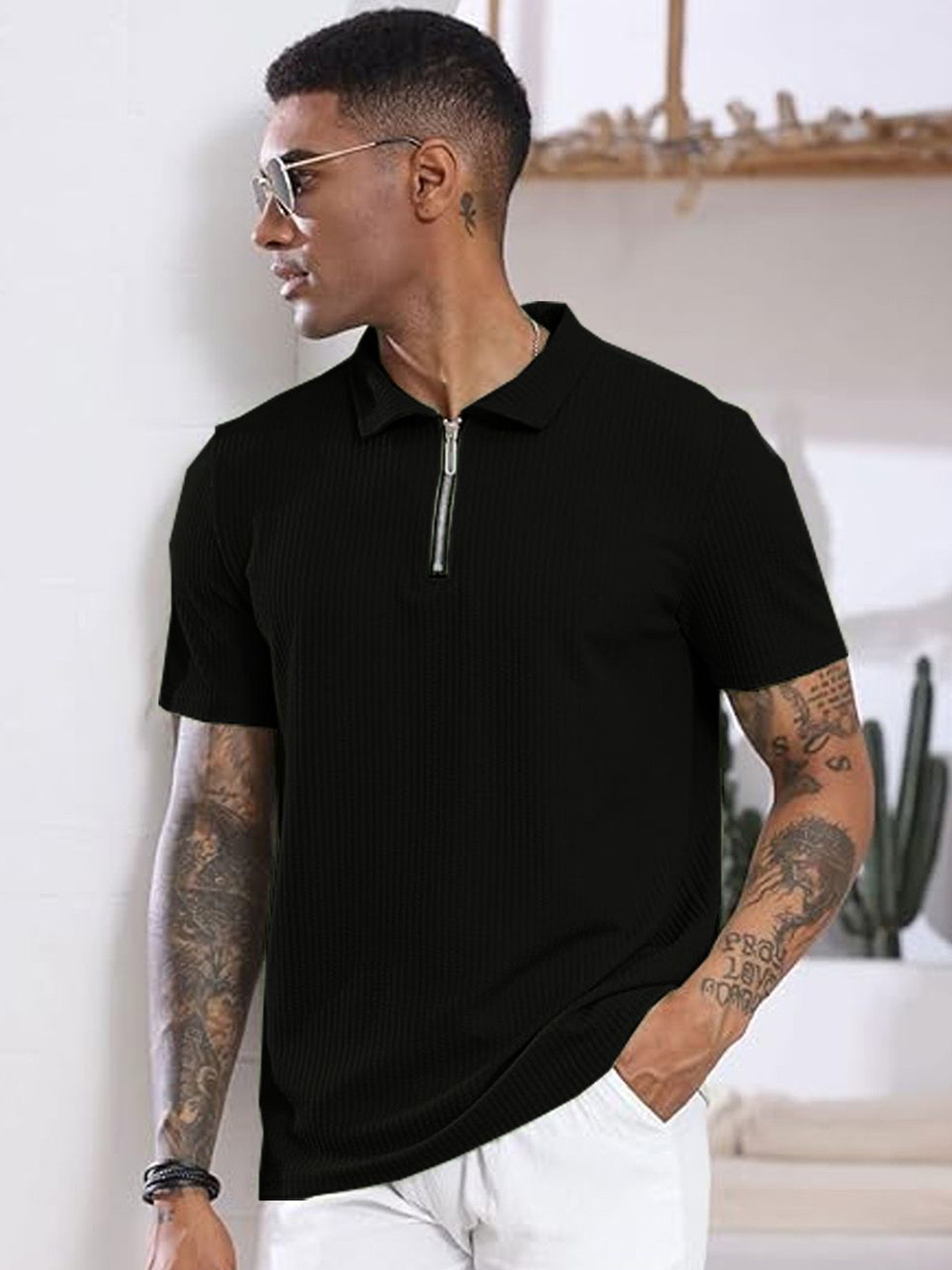 madfrog Self Design Polo Collar T-Shirt