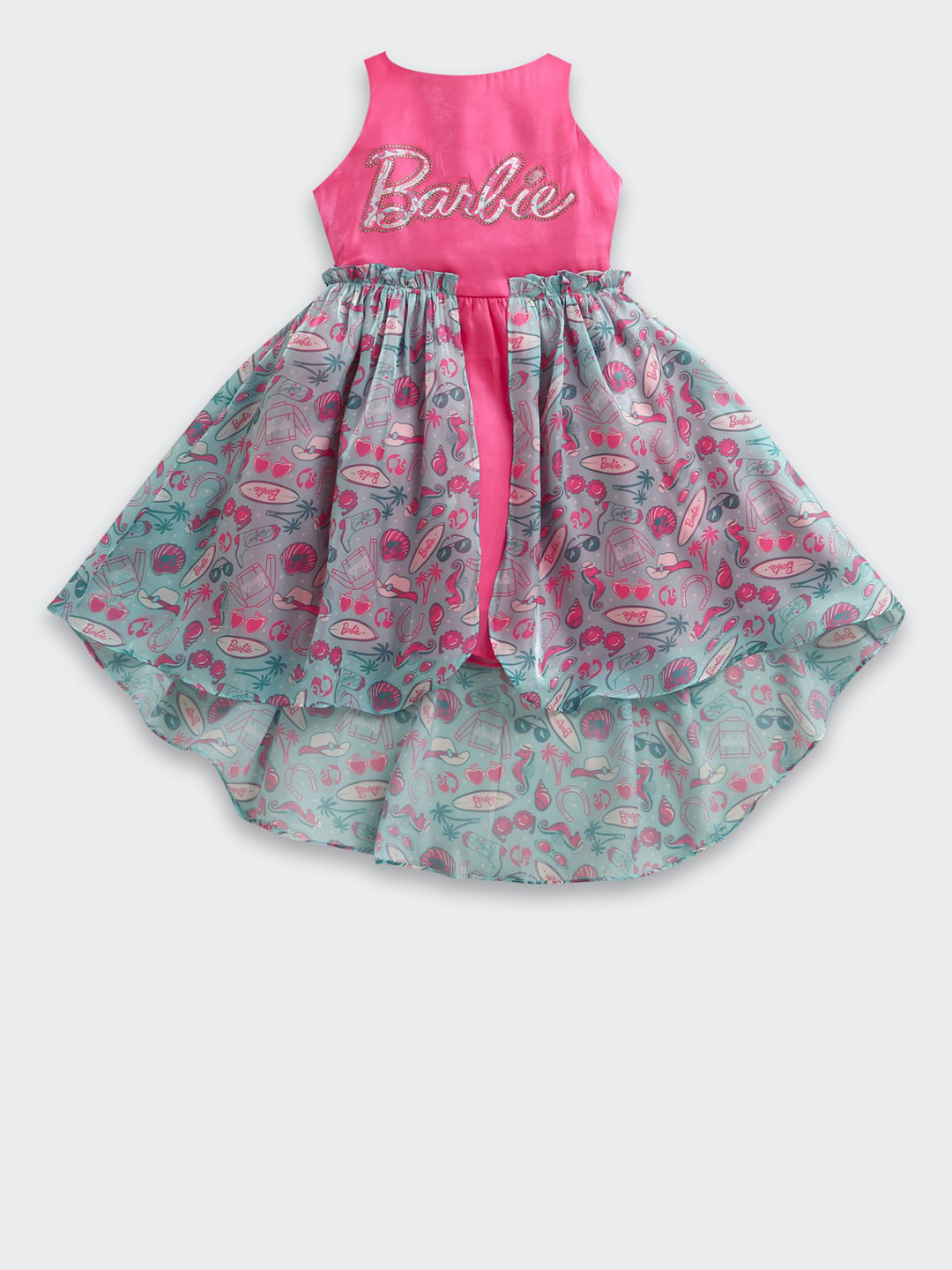 Tiny Girl Barbie Girl Print Fit & Flare Dress