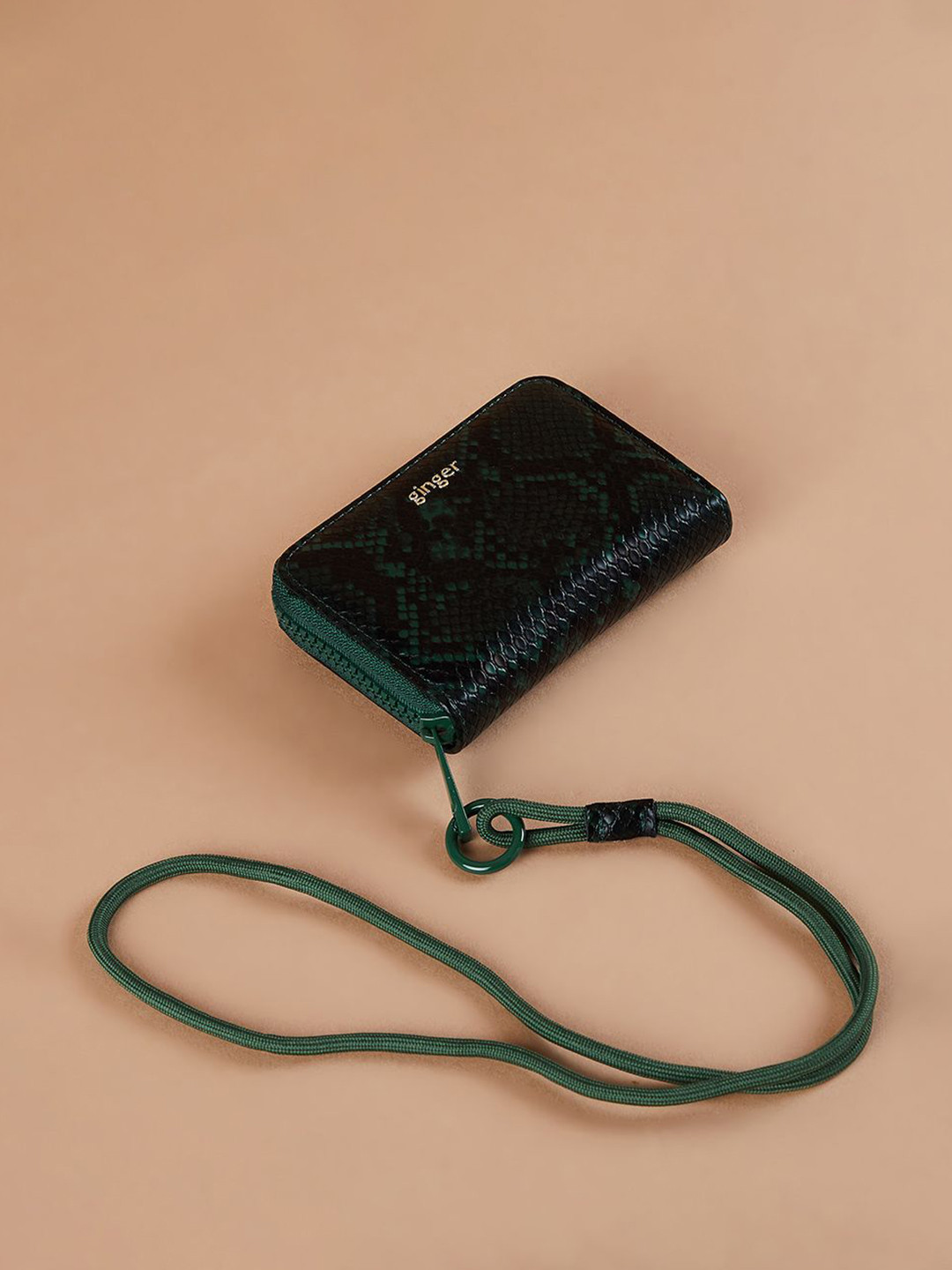 Ginger by Lifestyle Women Brand Logo Textured Zip Around Wallet