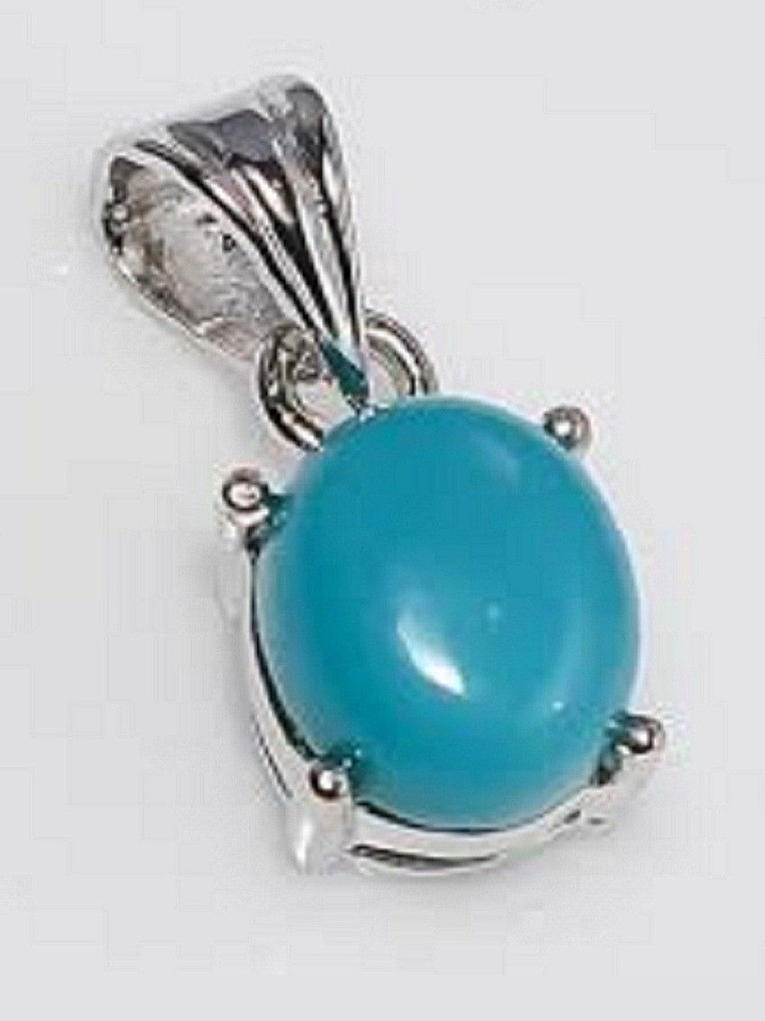 elitemart Silver-Plated Alloy Turquoise Pendant