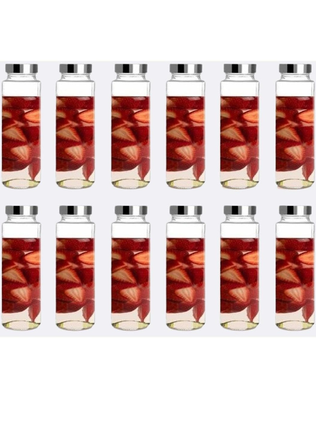 1ST TIME Transparent 12 Pieces Dishwasher Safe Round Glass Jars