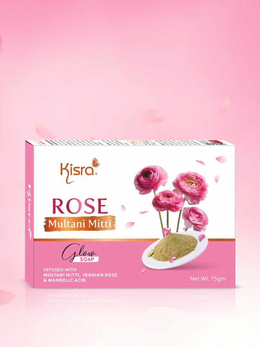 KISRA Set Of 4 Rose Multani Mitti Oil Control Soap - 75 g Each