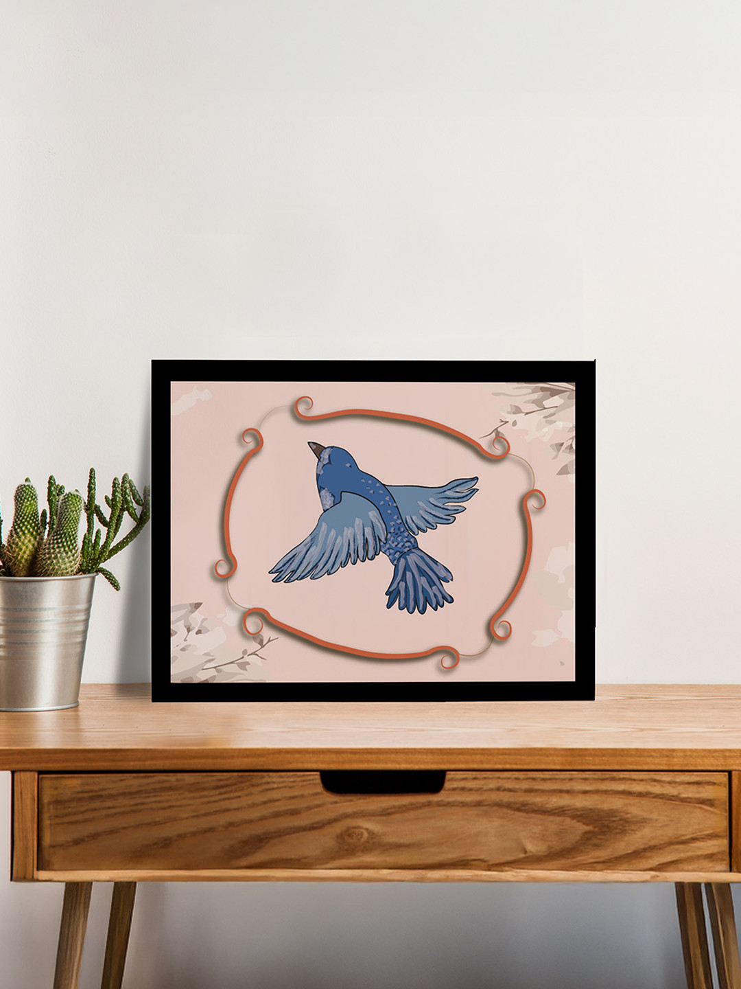 nestroots Black & Blue Wings Petals Canvas Wall Art