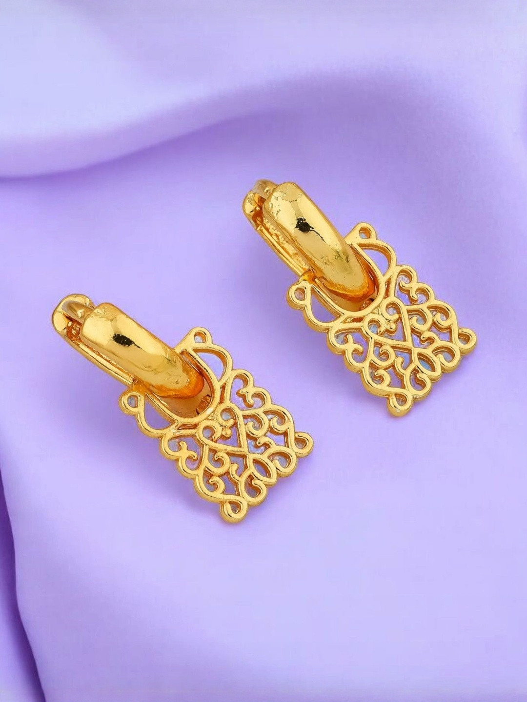 SHREE KRISHNA SHOPPING Women Gold-Plated Brass Drop Earrings