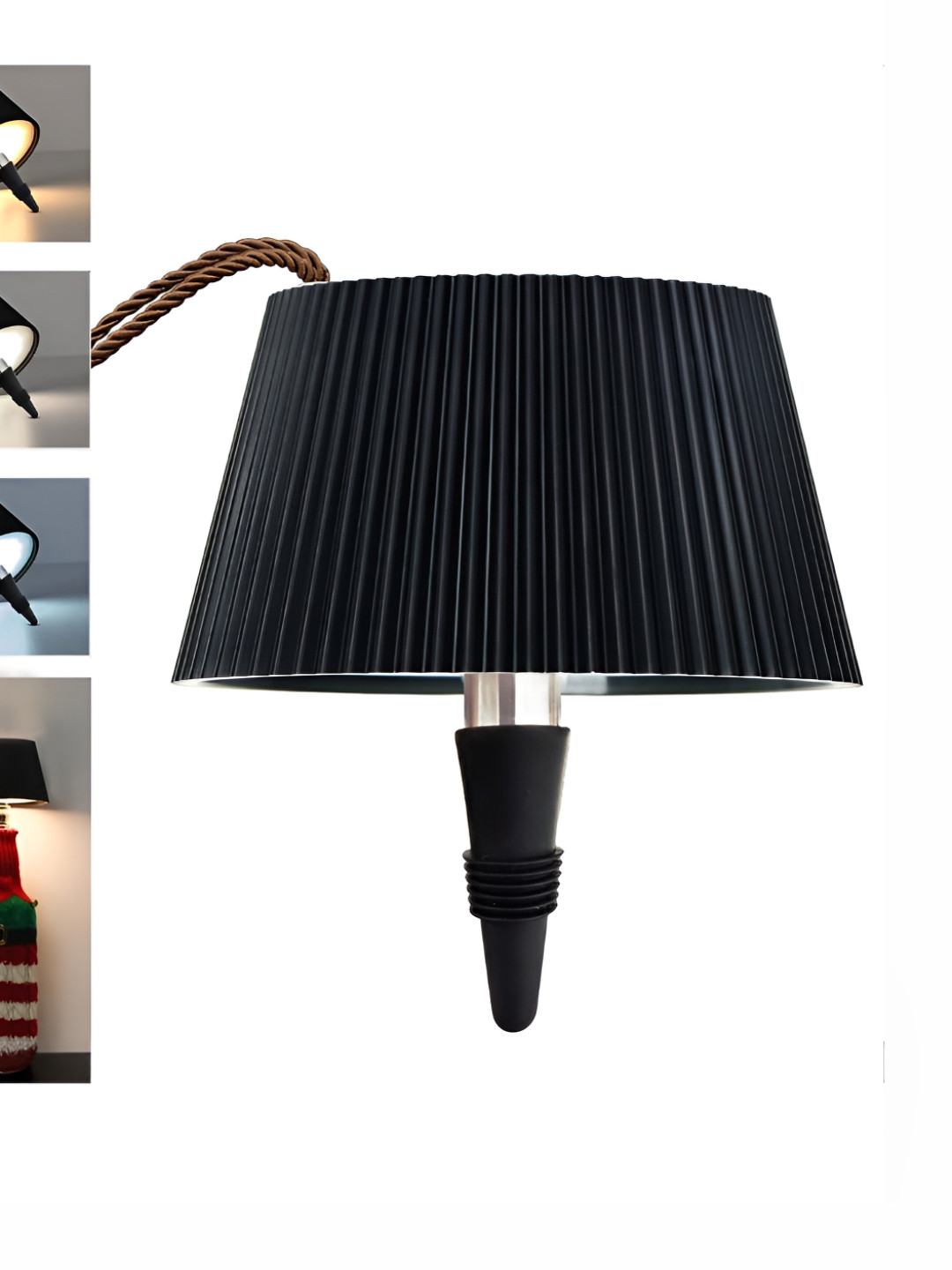 Art Street Black Textured Acrylic Contemporary Frusturical Shaped Table Lamp