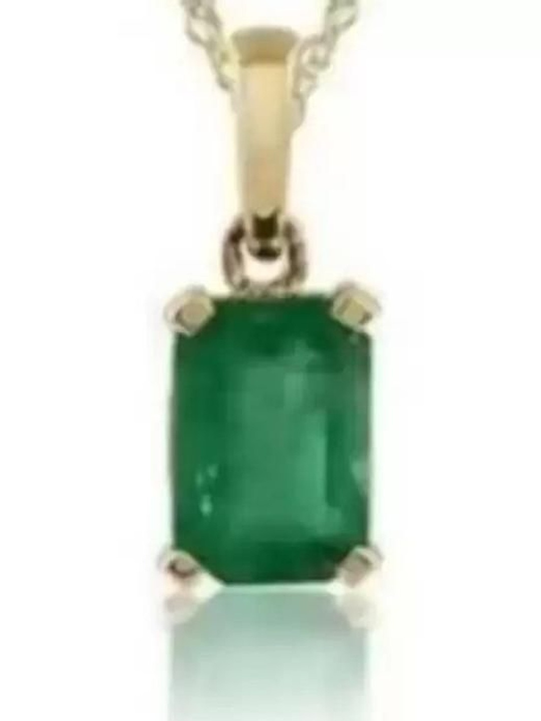 elitemart Silver-Plated Emerald Studded Square Shaped Pendant